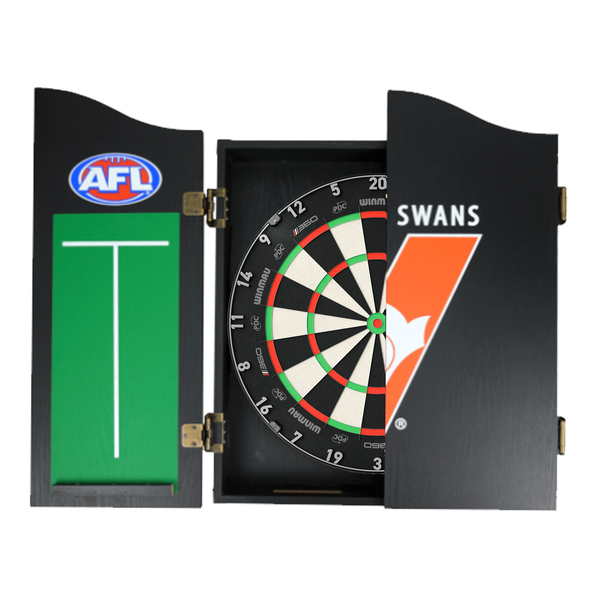 AFL Blade 360 Dartboard, Official AFL Cabinet & Darts - Complete Darts Set Blade 360 / Sydney Swans Boards