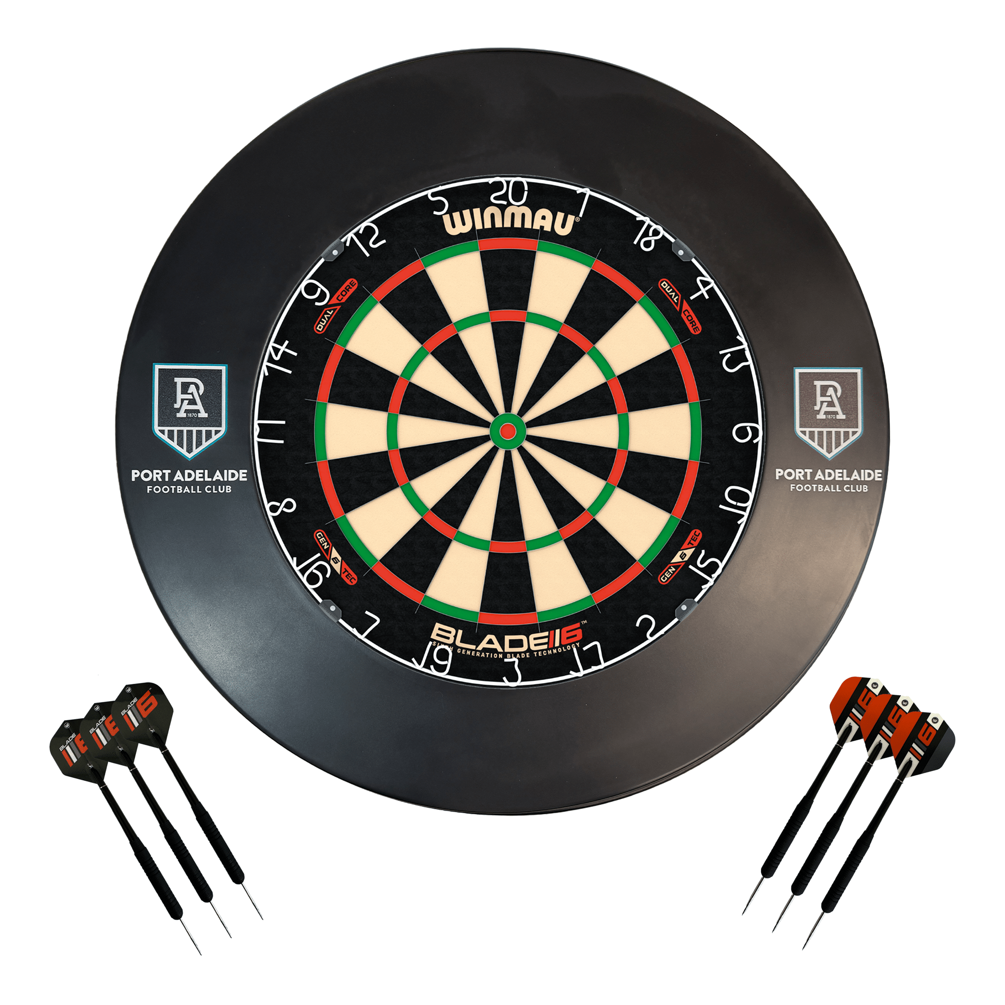 AFL Blade 6 Dartboard, Official AFL Surround & Darts - Complete Darts Set Blade 6 Dual Core / Carlton Blues Boards