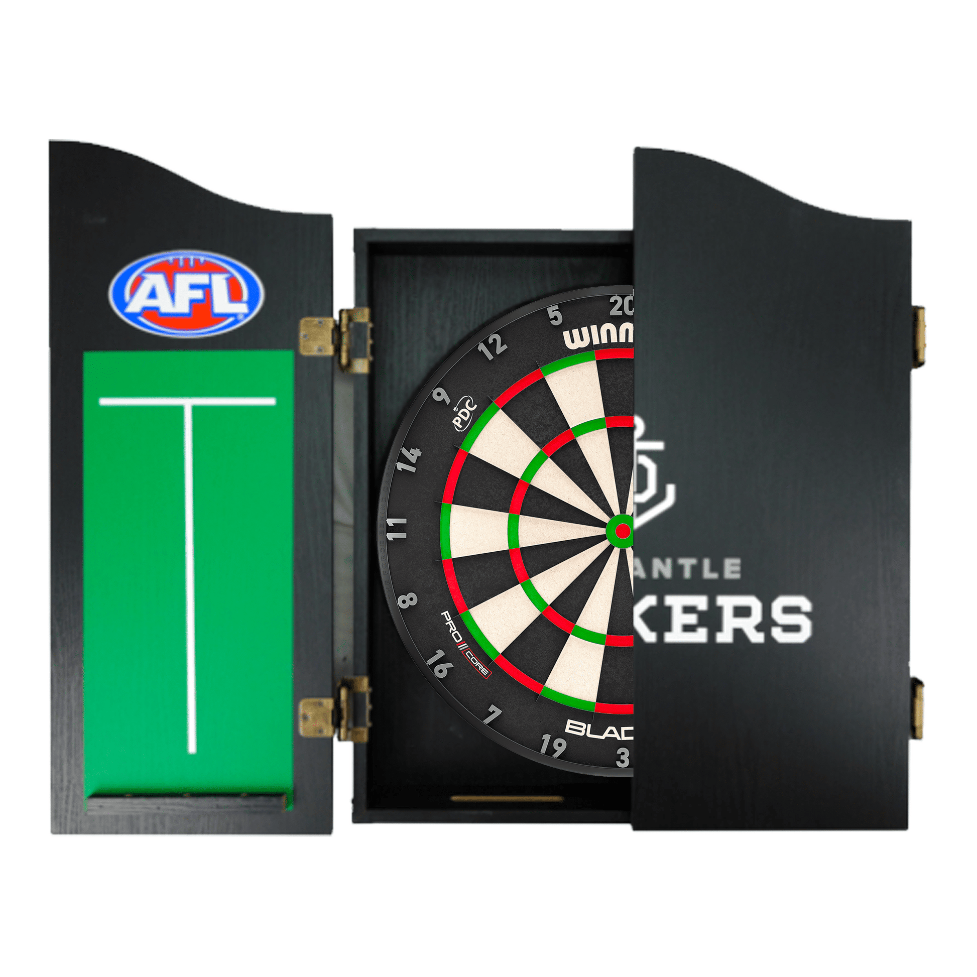 AFL Blade X Dartboard, Official AFL Cabinet & Darts - Complete Darts Set Blade X / Fremantle Dockers Boards