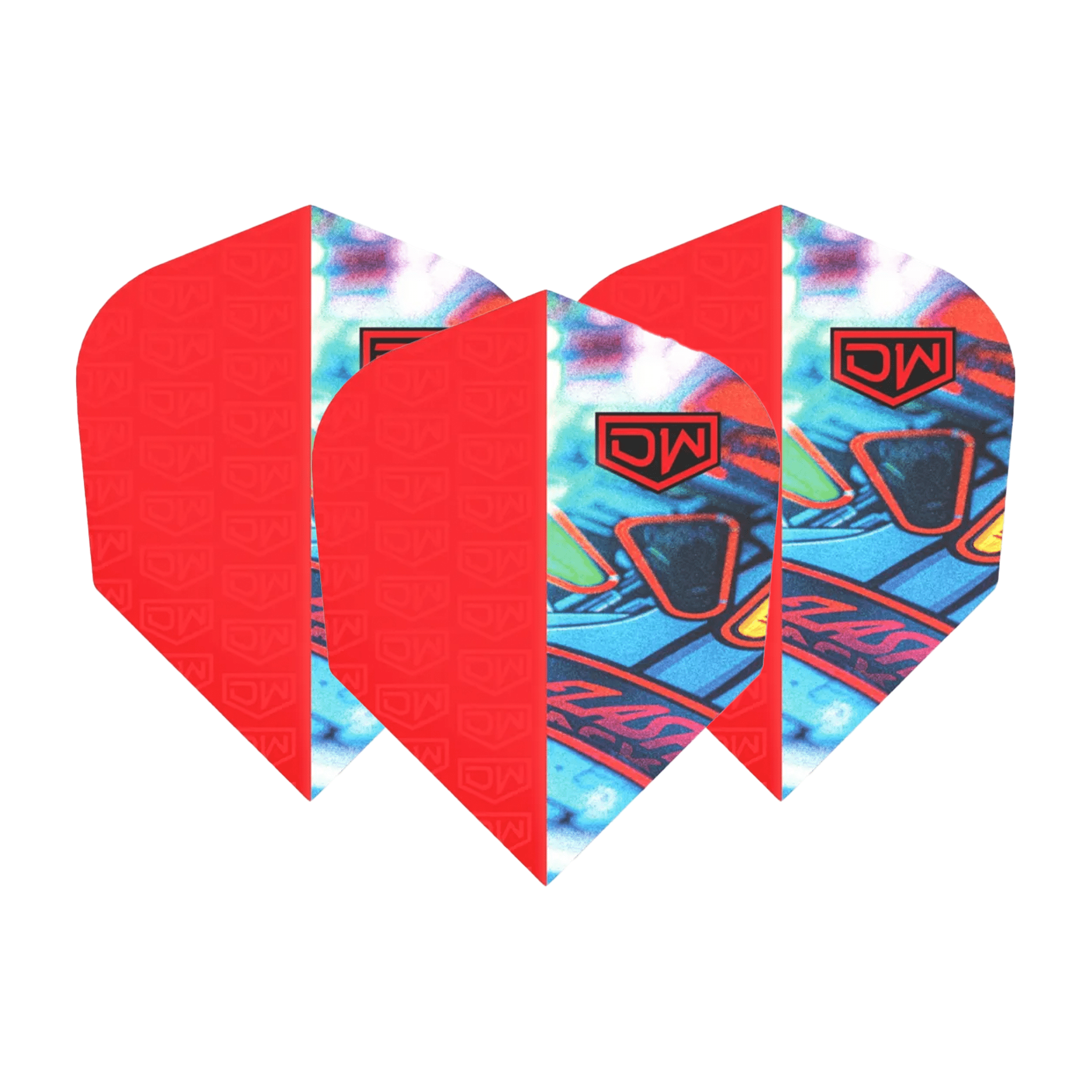 DW Flashback Multi Pack - Dart Flights (3 Sets) No. 6 / Red Flights & Shafts