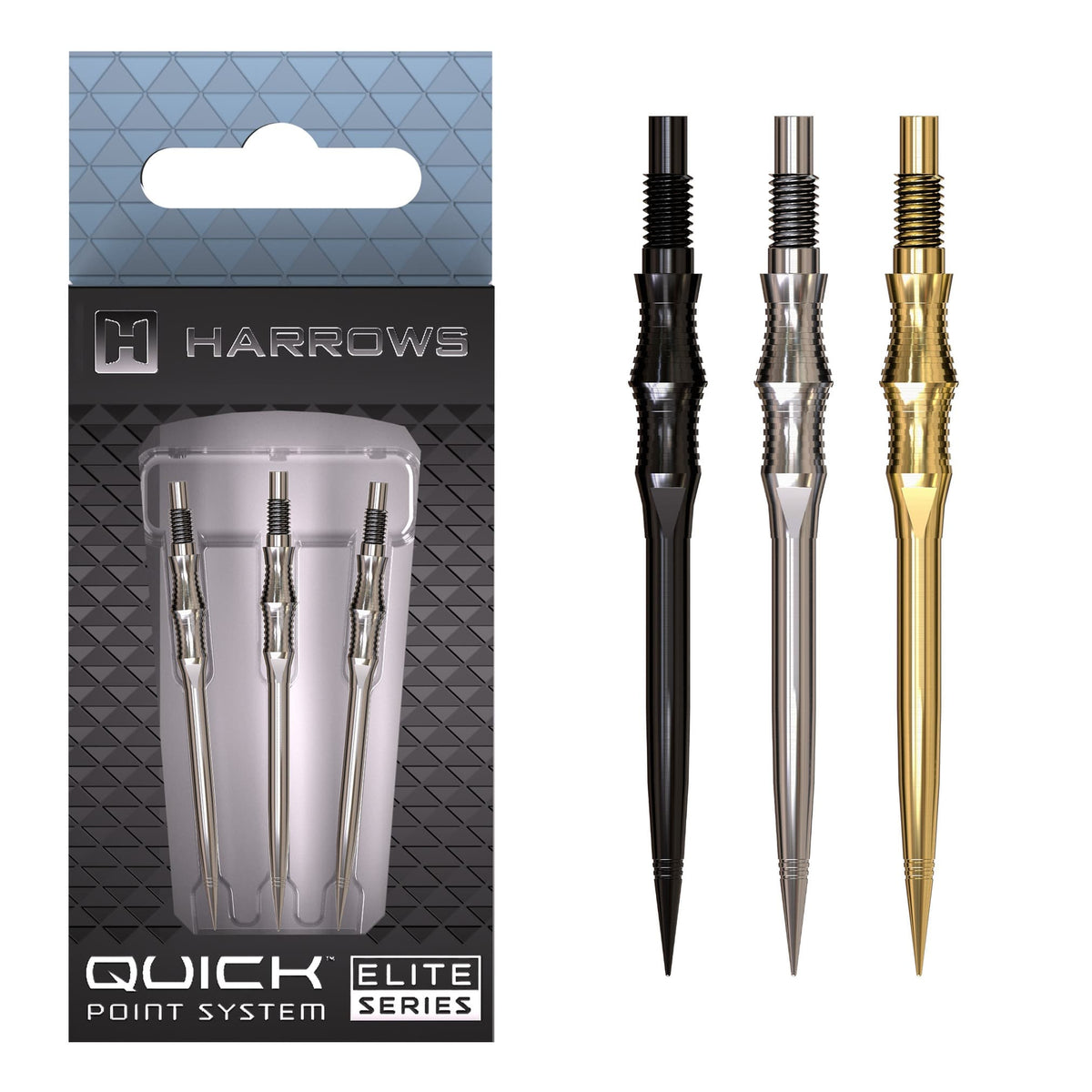 Harrows Apex Spire Elite Series - Quick Point Dart Points 40mm / Black Dart Points