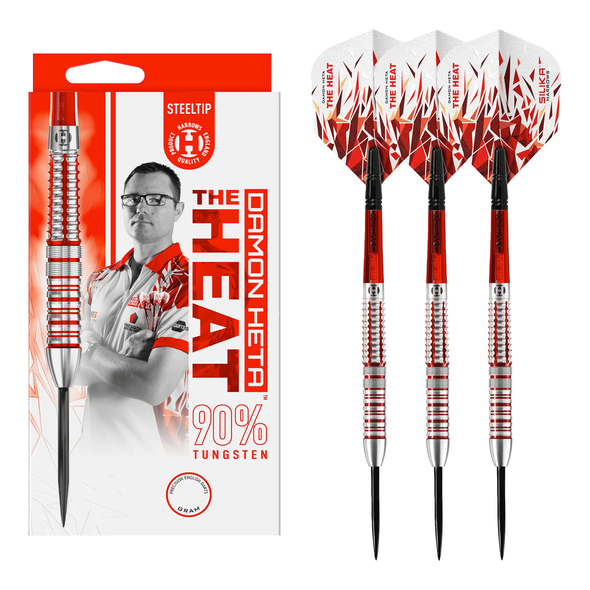 Harrows Damon Heta Series 2 - 90% Tungsten Steel Tip Darts 21 Grams Darts