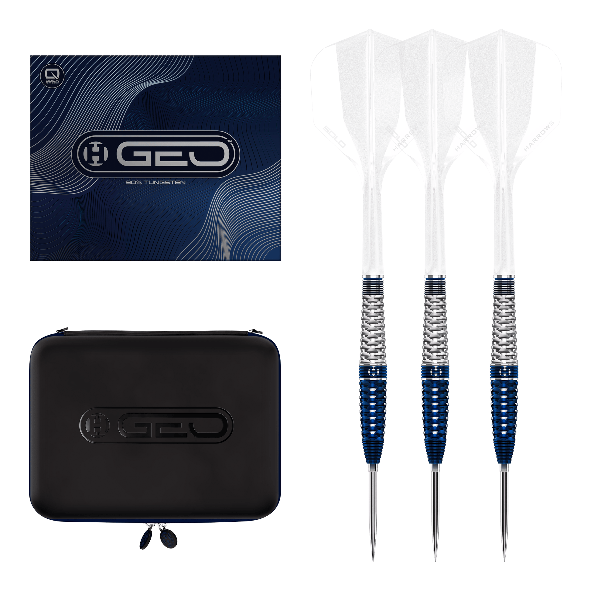 Harrows Geo 02 Torpedo Quick Point - 90% Tungsten Steel Tip Darts 23 Grams Darts