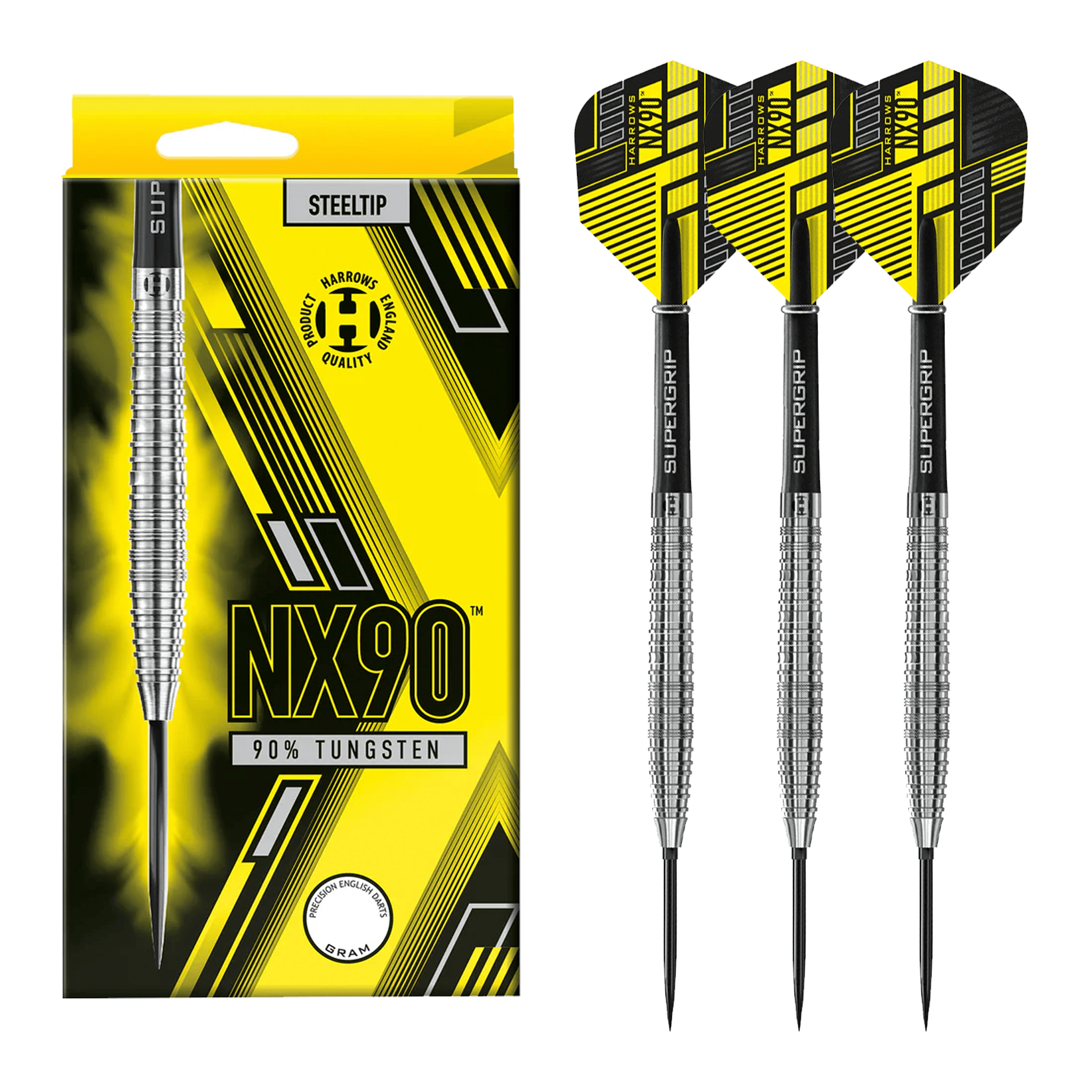 Harrows NX90 Tapered Quick Point - 90% Tungsten Steel Tip Darts 21 Grams Darts