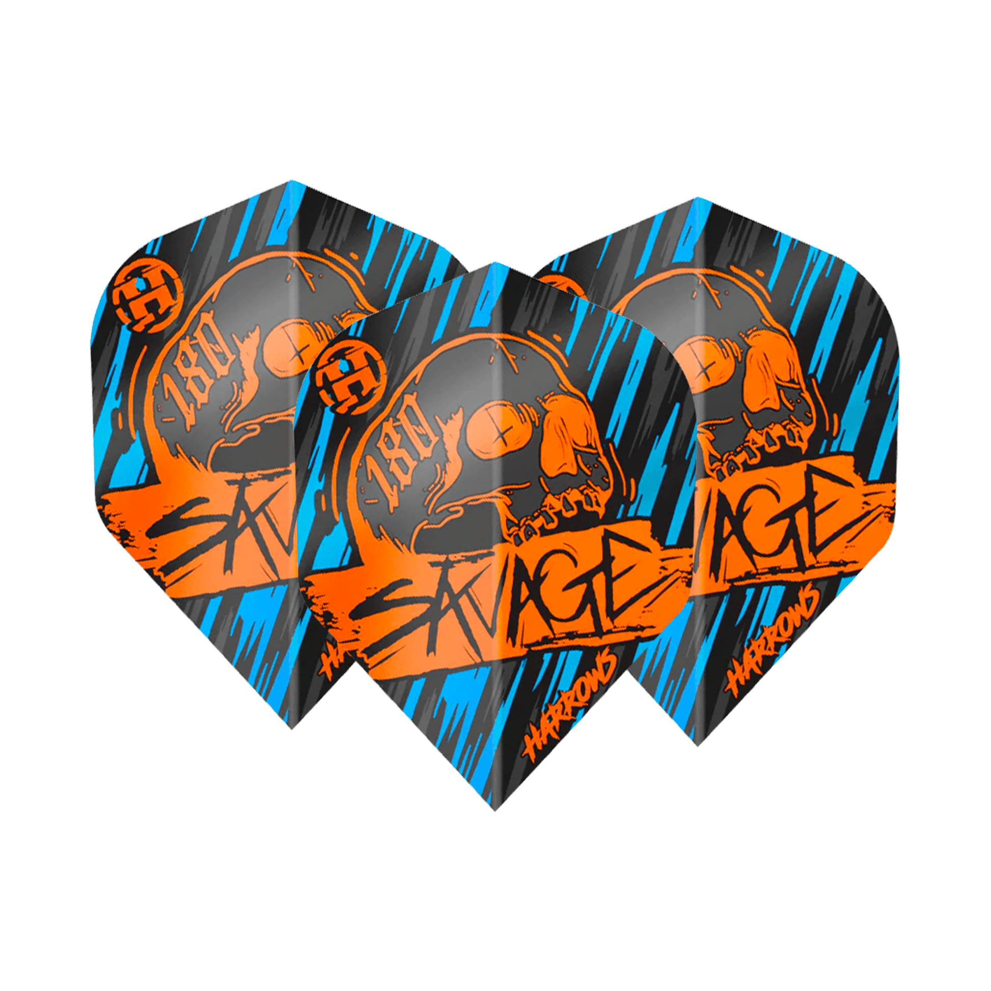 Harrows Savage - Dart Flights No. 2 / Orange / Blue Flights & Shafts