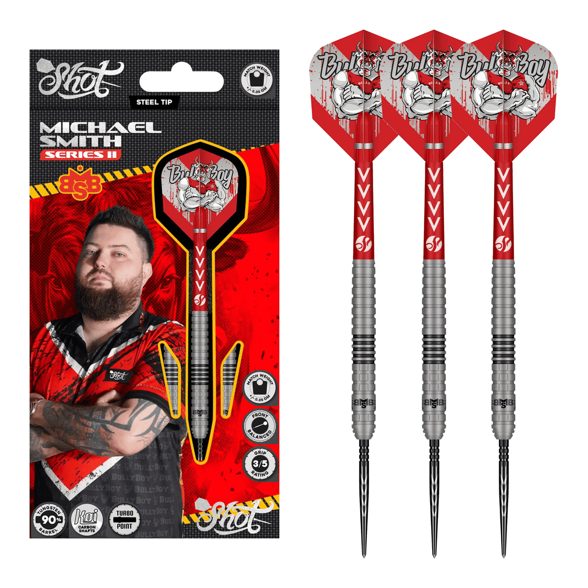 Michael Smith Series II Turbo Point - 90% Tungsten Steel Tip Darts