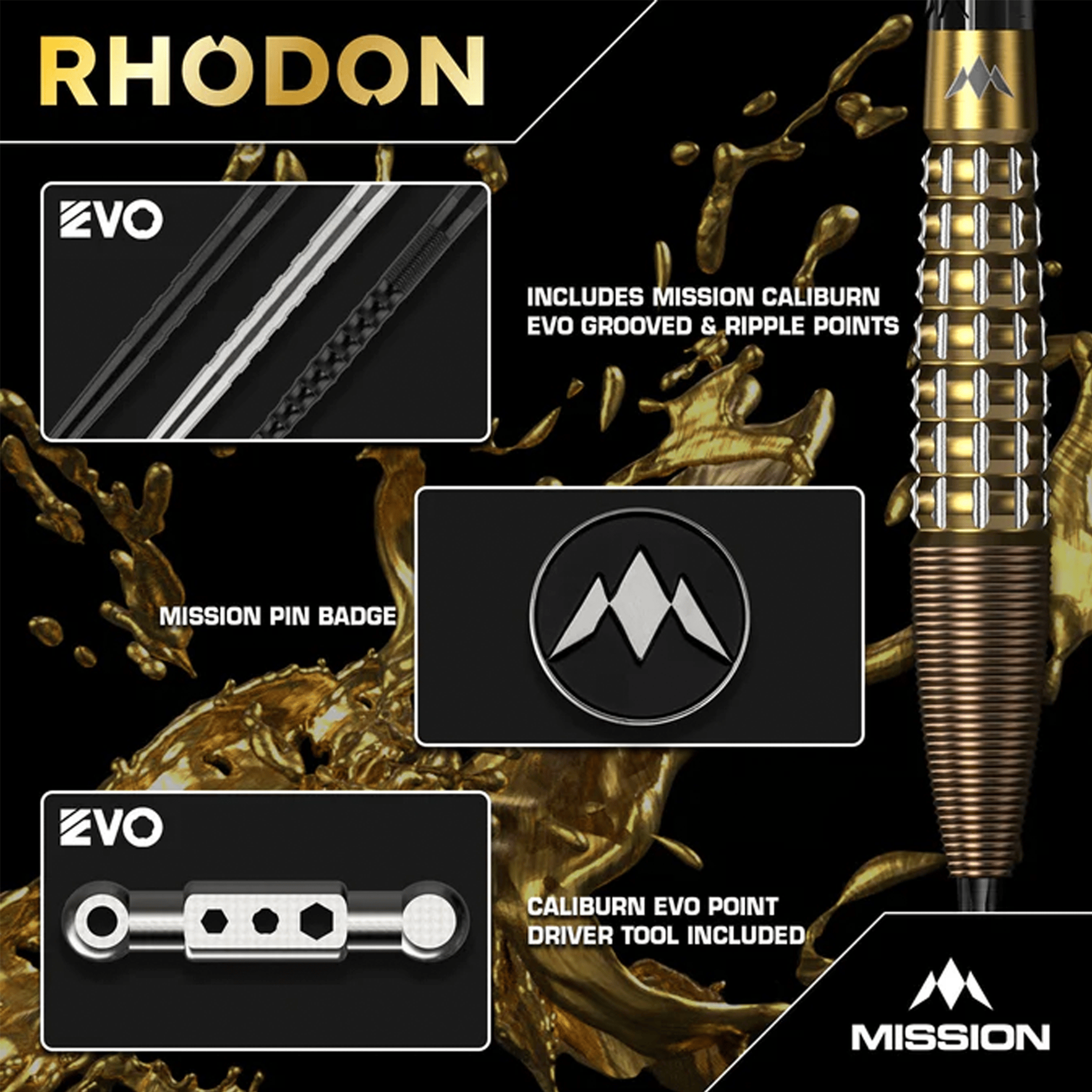 Mission Rhodon - 95% Tungsten Steel Tip Darts Darts