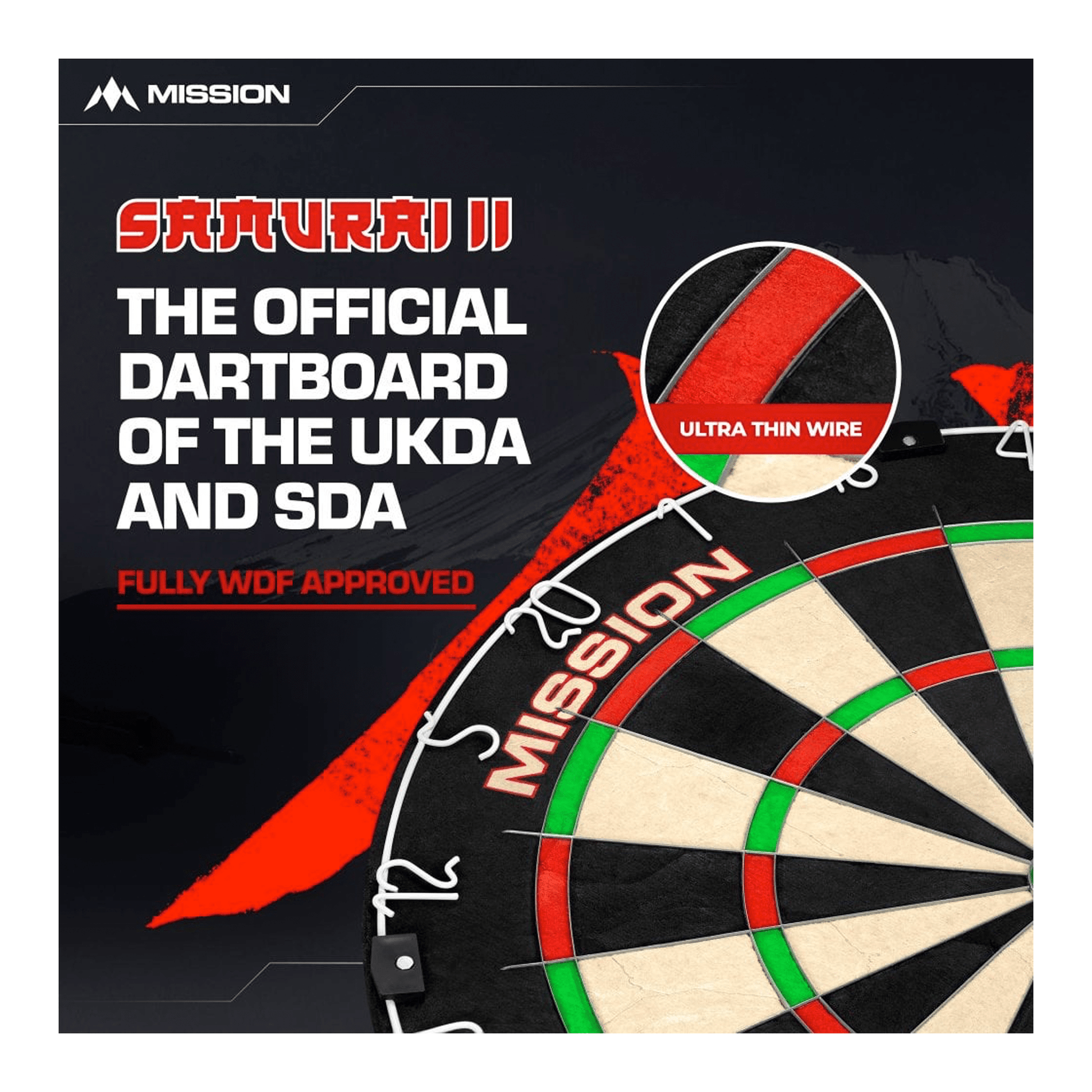 Mission Samurai II Dartboard & Cabinet Bundle Dartboard Bundles