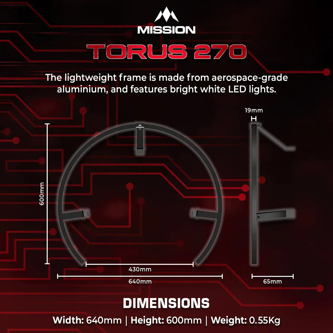 Mission Samurai II Dartboard, Surround & Torus Light Bundle Dartboard Bundles