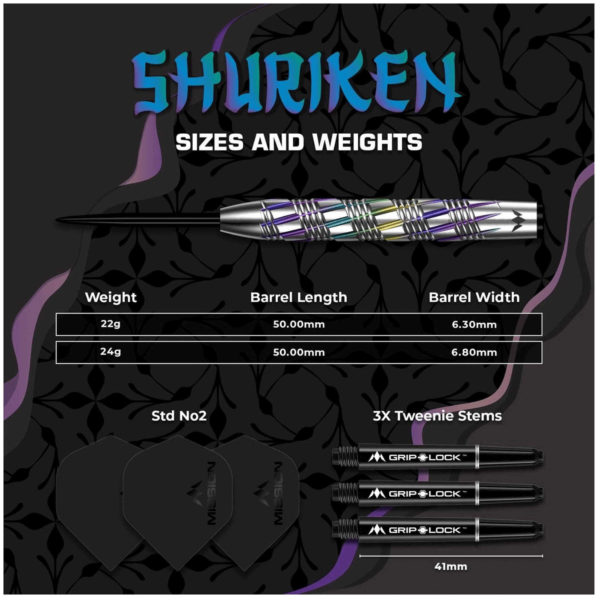 Mission Shuriken - 90% Tungsten Steel Tip Darts Darts
