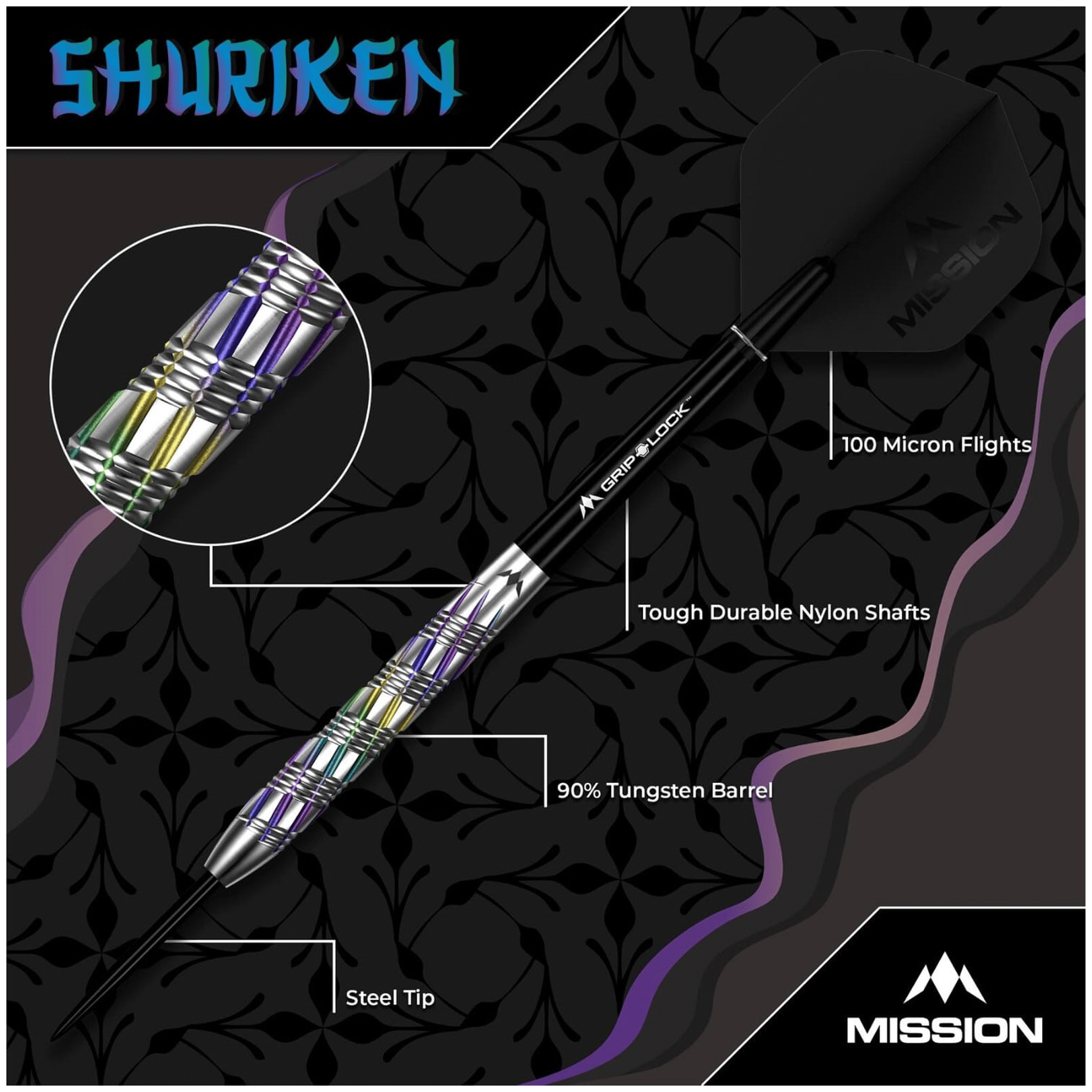 Mission Shuriken - 90% Tungsten Steel Tip Darts Darts