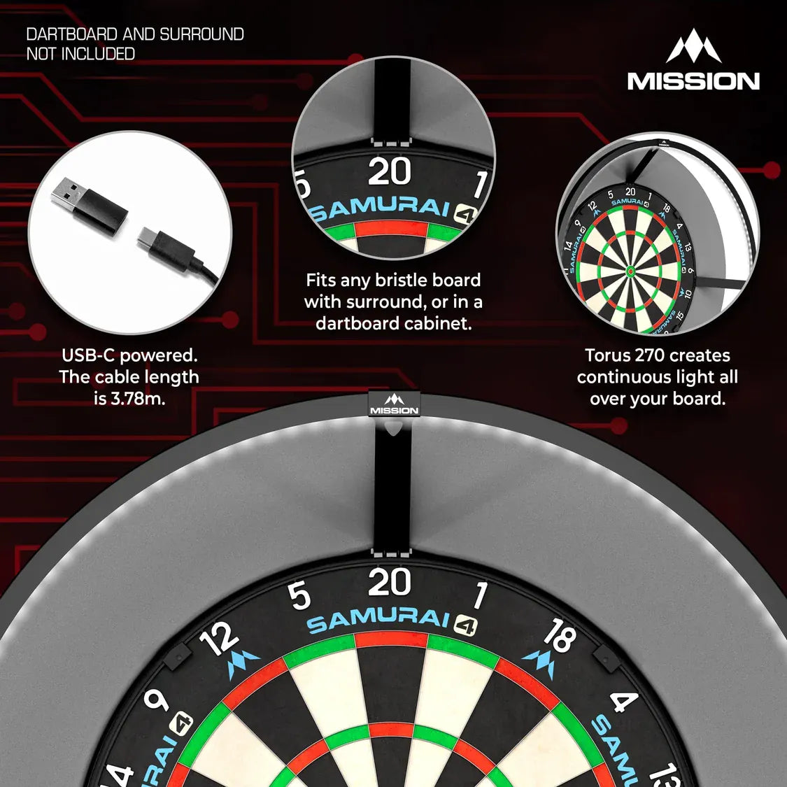 Mission Torus - LED Dartboard Light Lighting