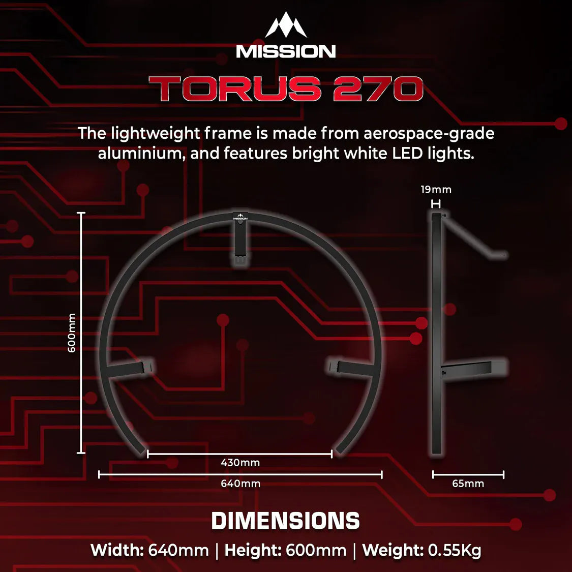Mission Torus - LED Dartboard Light Lighting