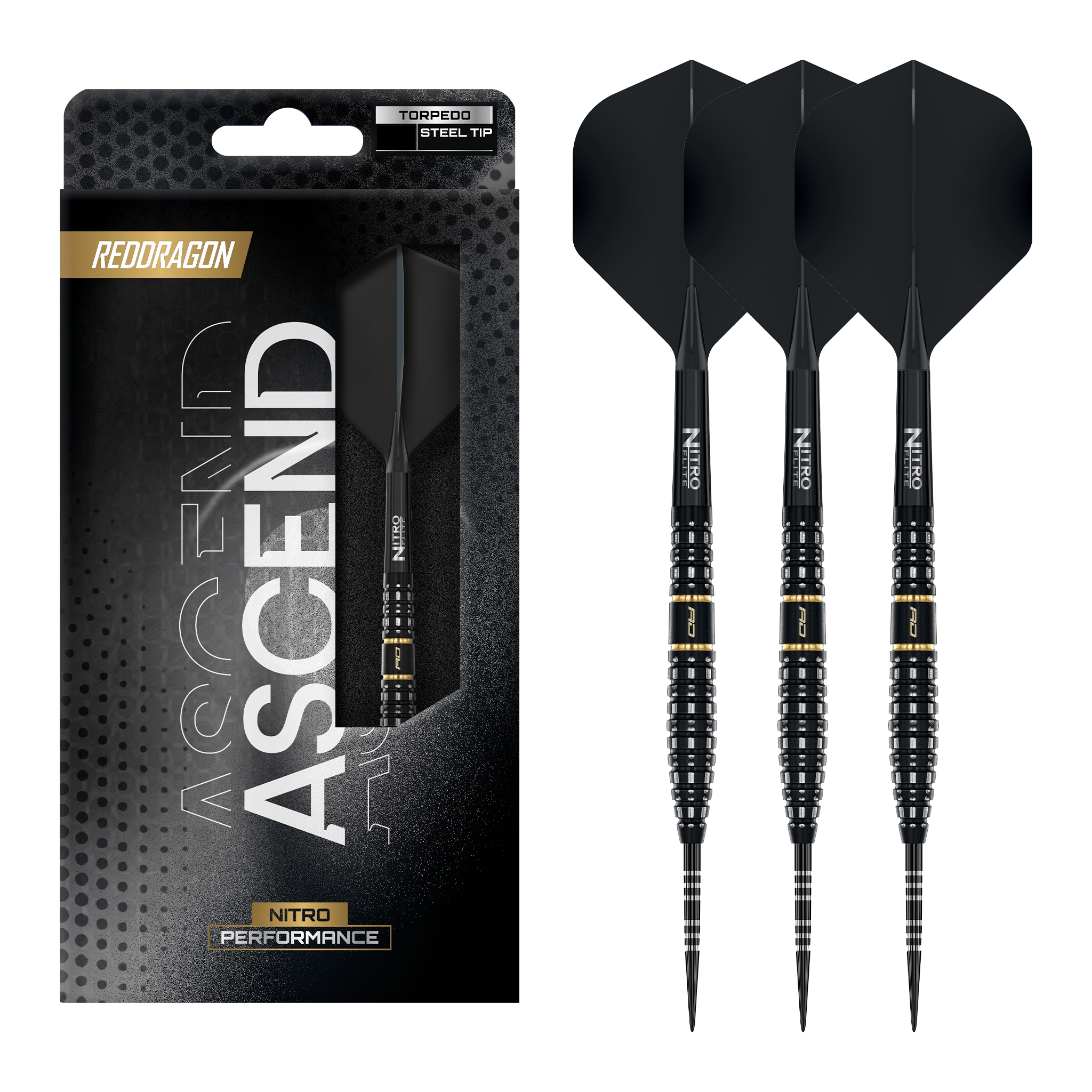 Red Dragon Ascend Torpedo - 90% Tungsten Steel Tip Darts 23 Grams Darts