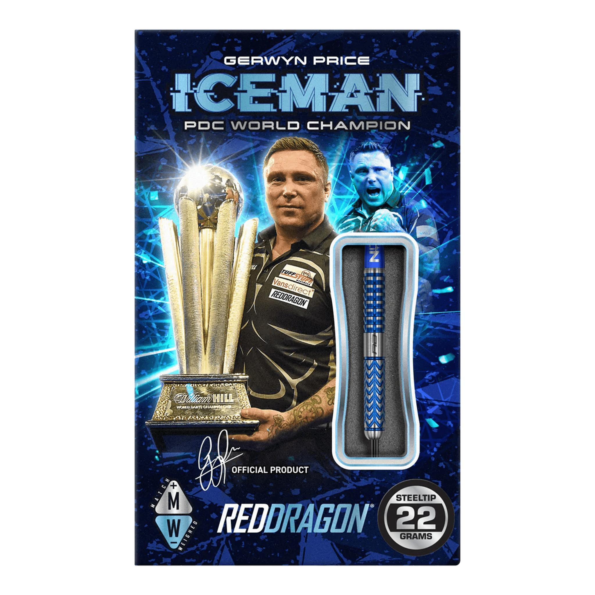 Red Dragon Gerwyn Price Glacier - 90% Tungsten Steel Tip Darts Darts