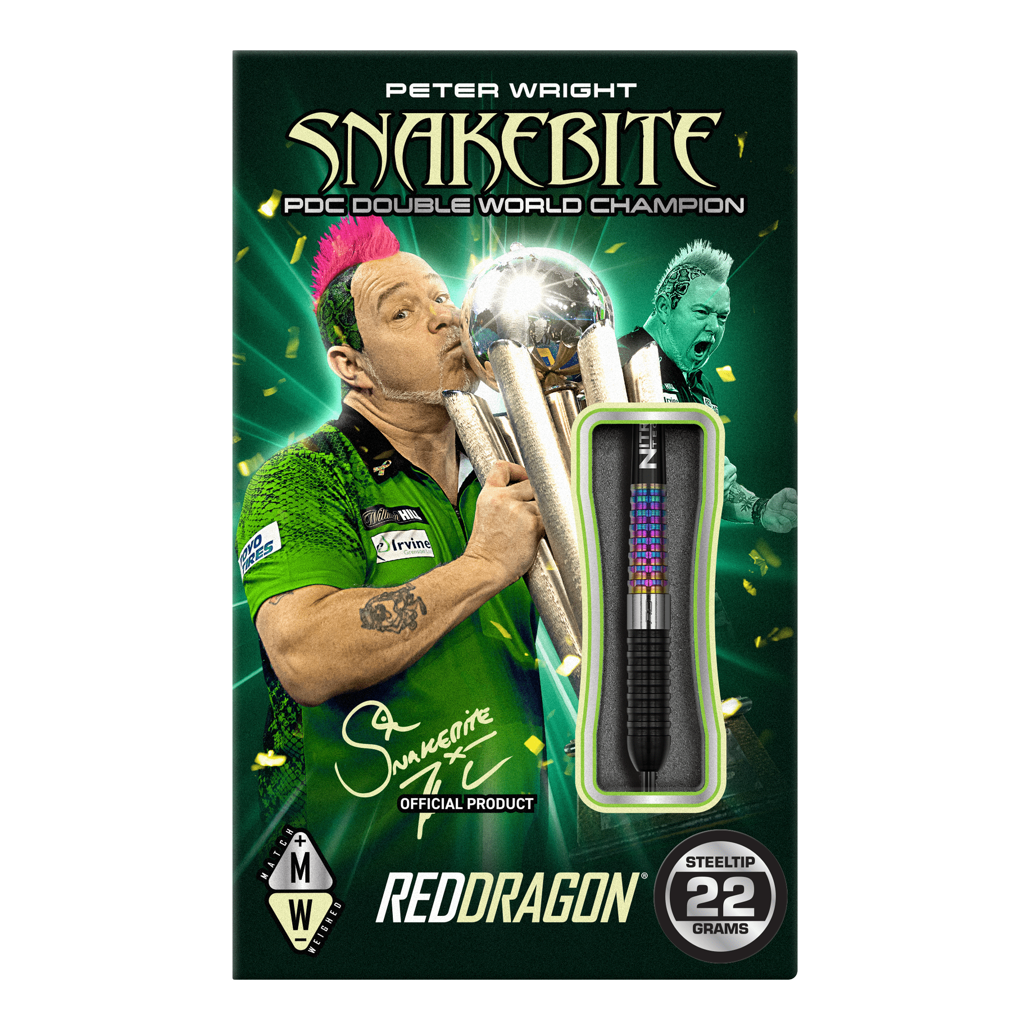 Red Dragon Peter Wright Corra - 90% Tungsten Steel Tip Darts Darts