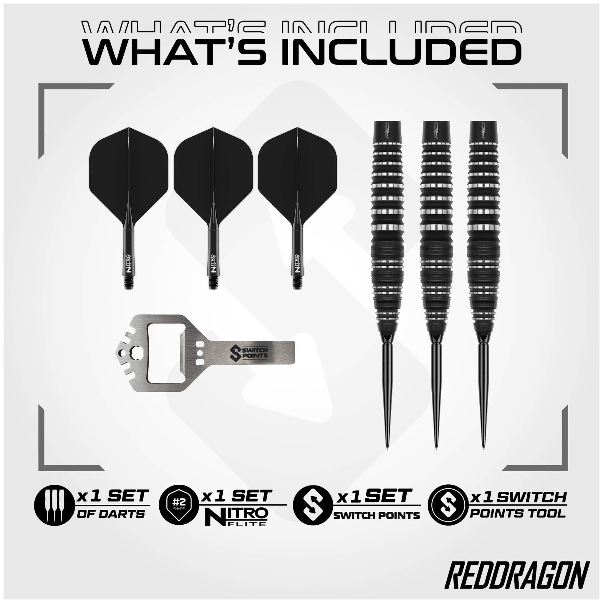 Red Dragon Sable Bomb Switch Point - 90% Tungsten Steel Tip Darts Darts
