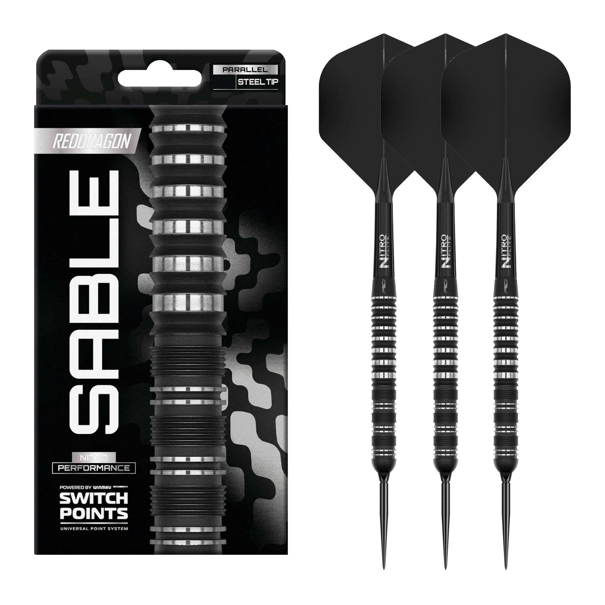 Red Dragon Sable Parallel Switch Point - 90% Tungsten Steel Tip Darts 21 Grams Darts