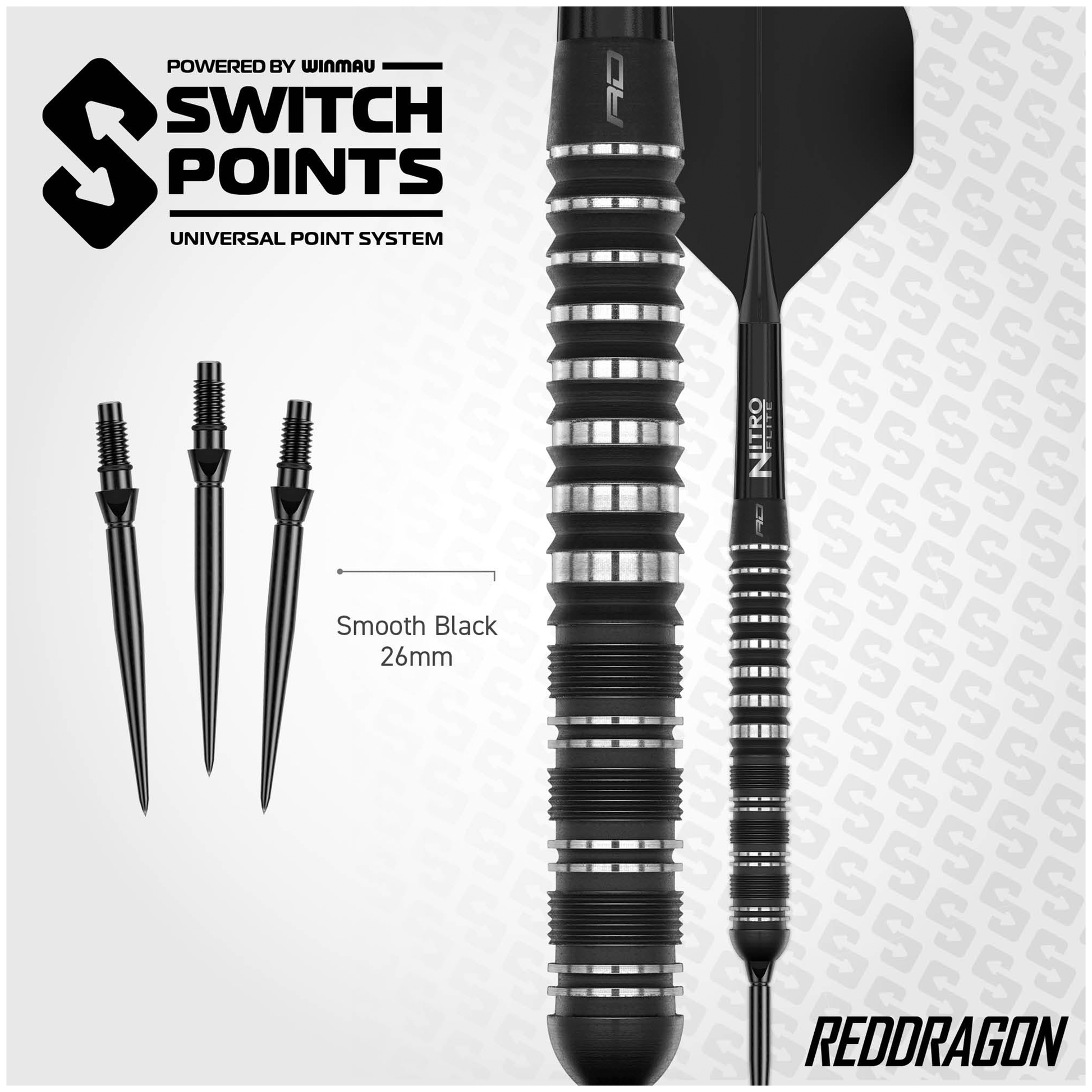 Red Dragon Sable Parallel Switch Point - 90% Tungsten Steel Tip Darts Darts