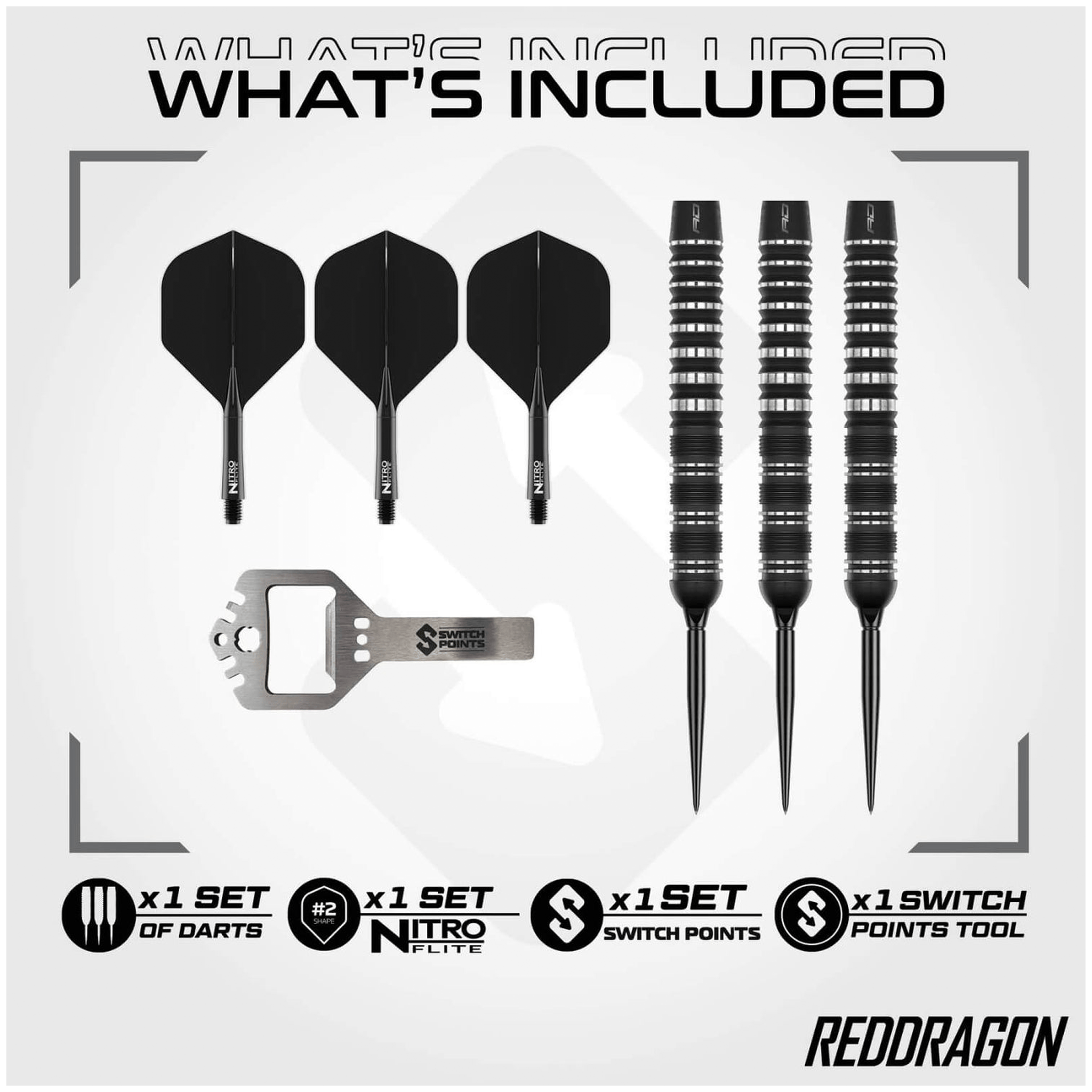 Red Dragon Sable Parallel Switch Point - 90% Tungsten Steel Tip Darts Darts