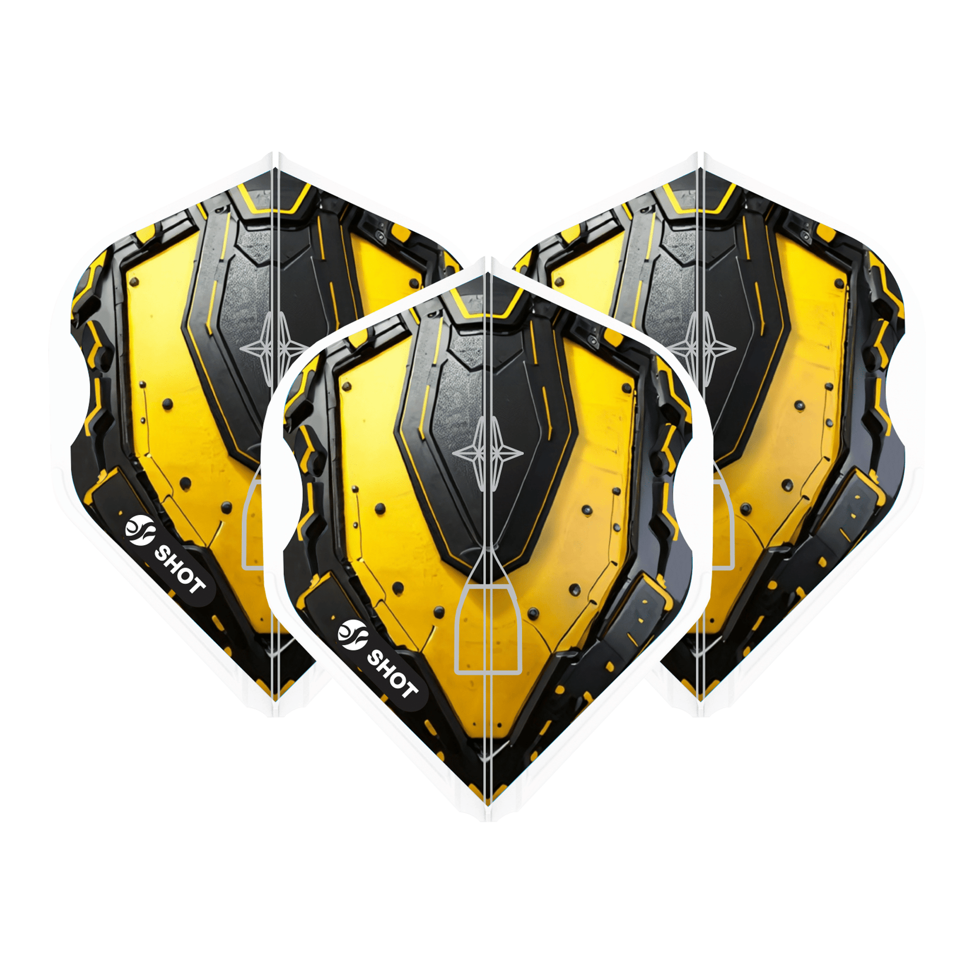 Shot AI Mecha - Moulded Dart Flights L-Style / Yellow Flights