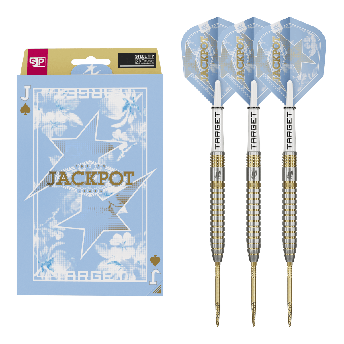 Target Adrian Lewis Showdown Swiss Point - 95% Tungsten Steel Tip Darts 23 Grams Darts