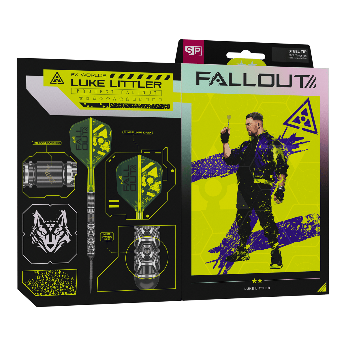 Target Luke Littler Nuke Fallout Swiss Point - 90% Tungsten Steel Tip Darts Darts