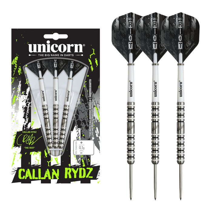 Unicorn Callan Rydz The Riot Phase 2 - 90% Tungsten Steel Tip Darts 20 Grams Darts