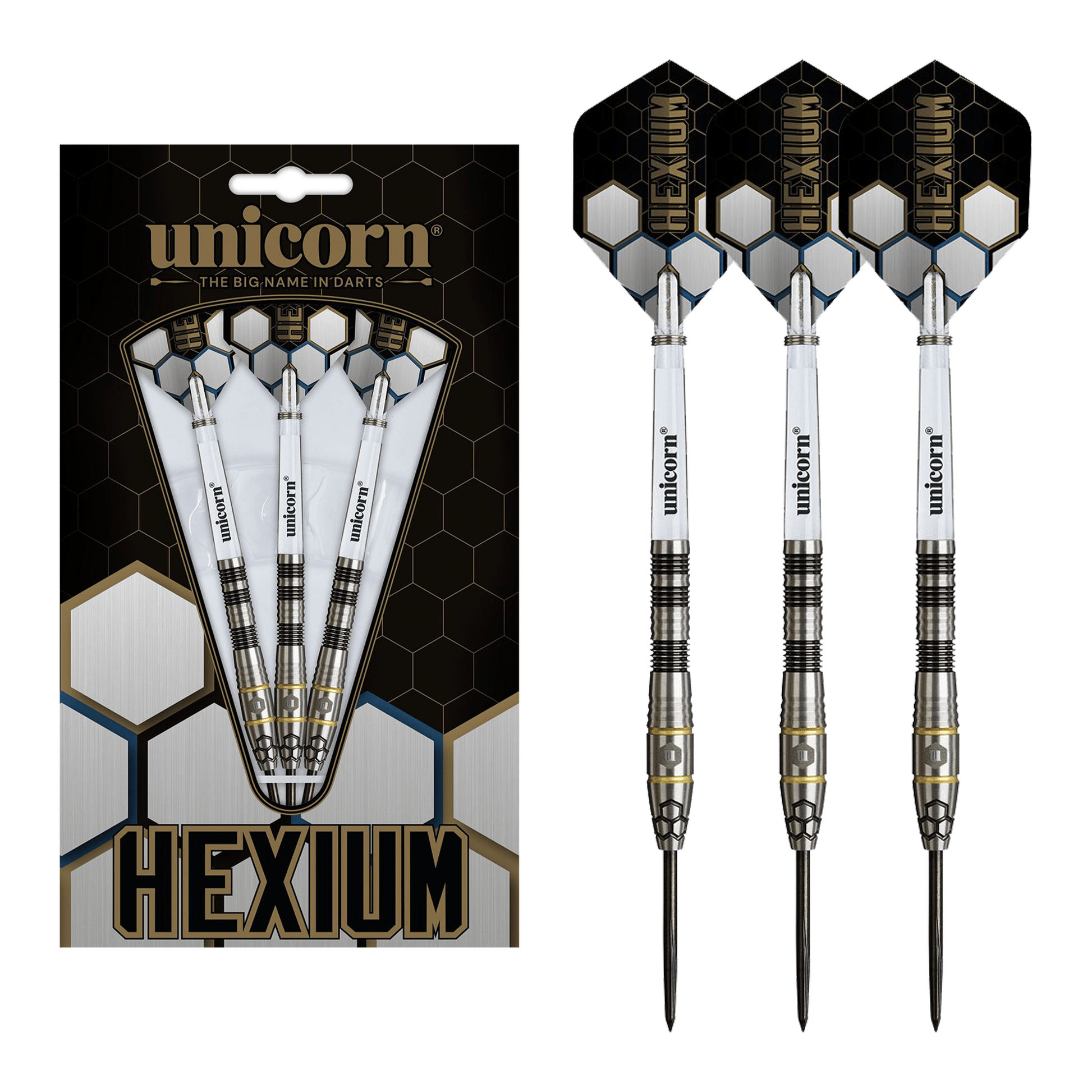 Unicorn Hexium 1 - 90% Tungsten Steel Tip Darts 22 Grams Darts