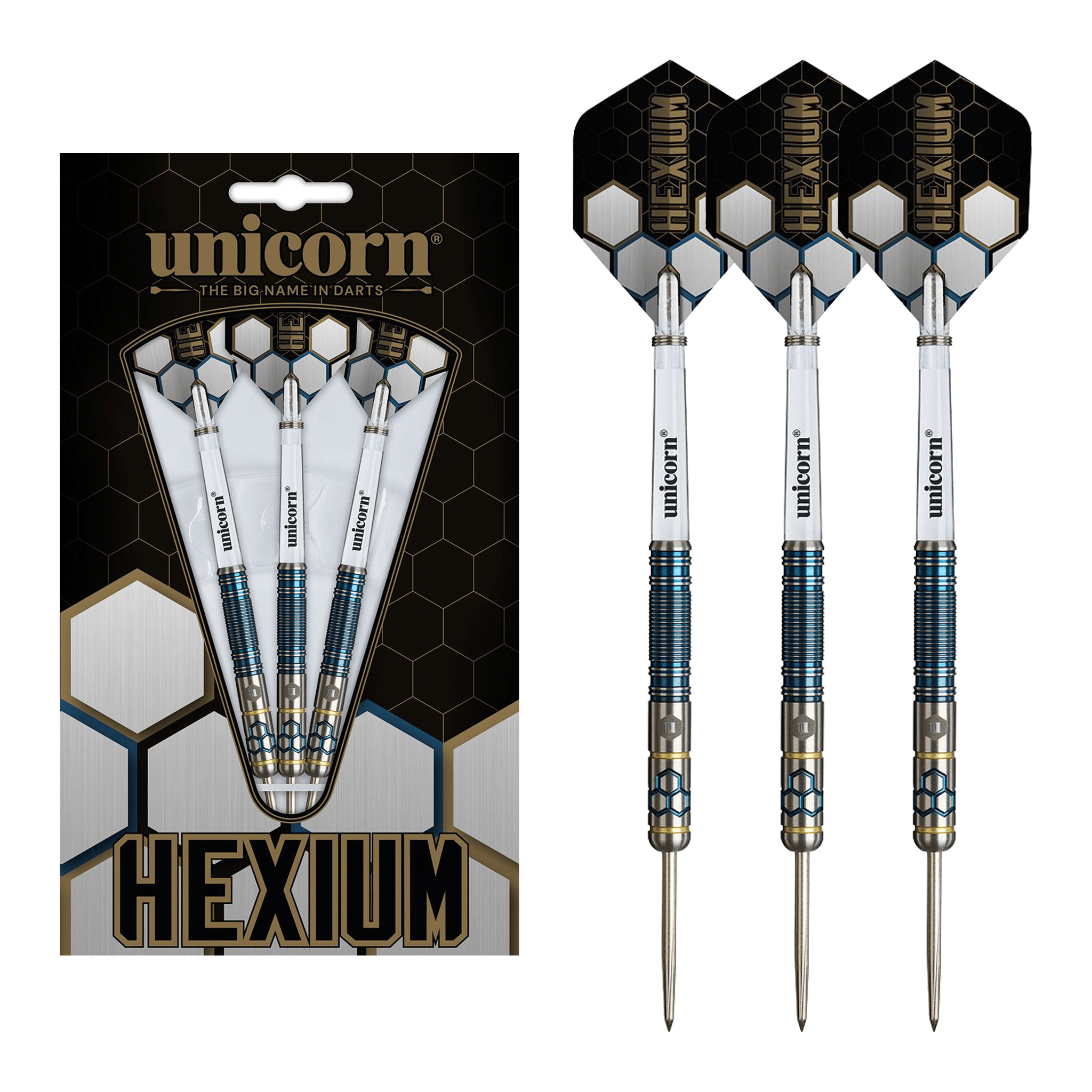 Unicorn Hexium 2 - 90% Tungsten Steel Tip Darts 23 Grams Darts