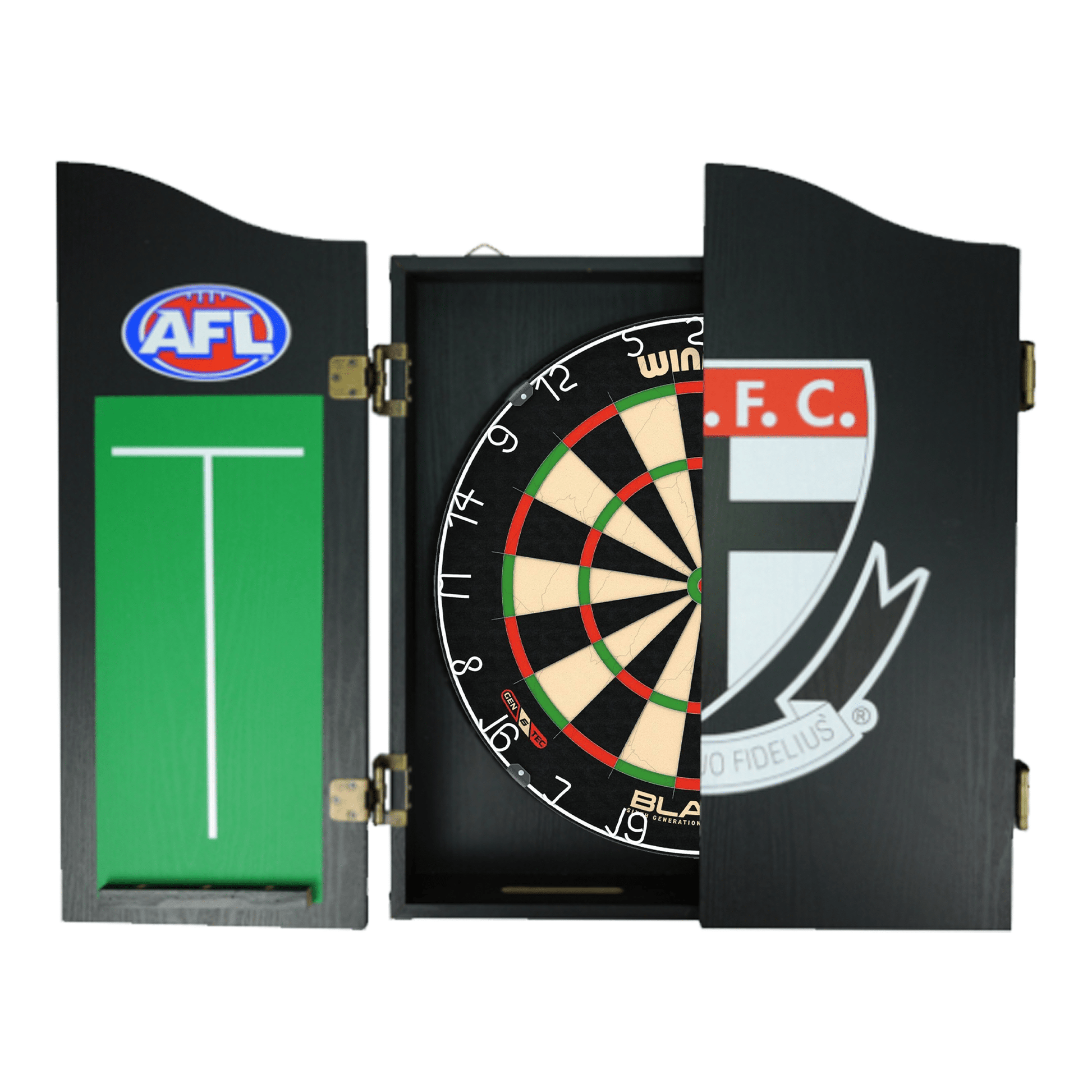 Wimmau Blade 6 Dartboard, Official AFL Cabinet & Darts - Complete Darts Set Boards