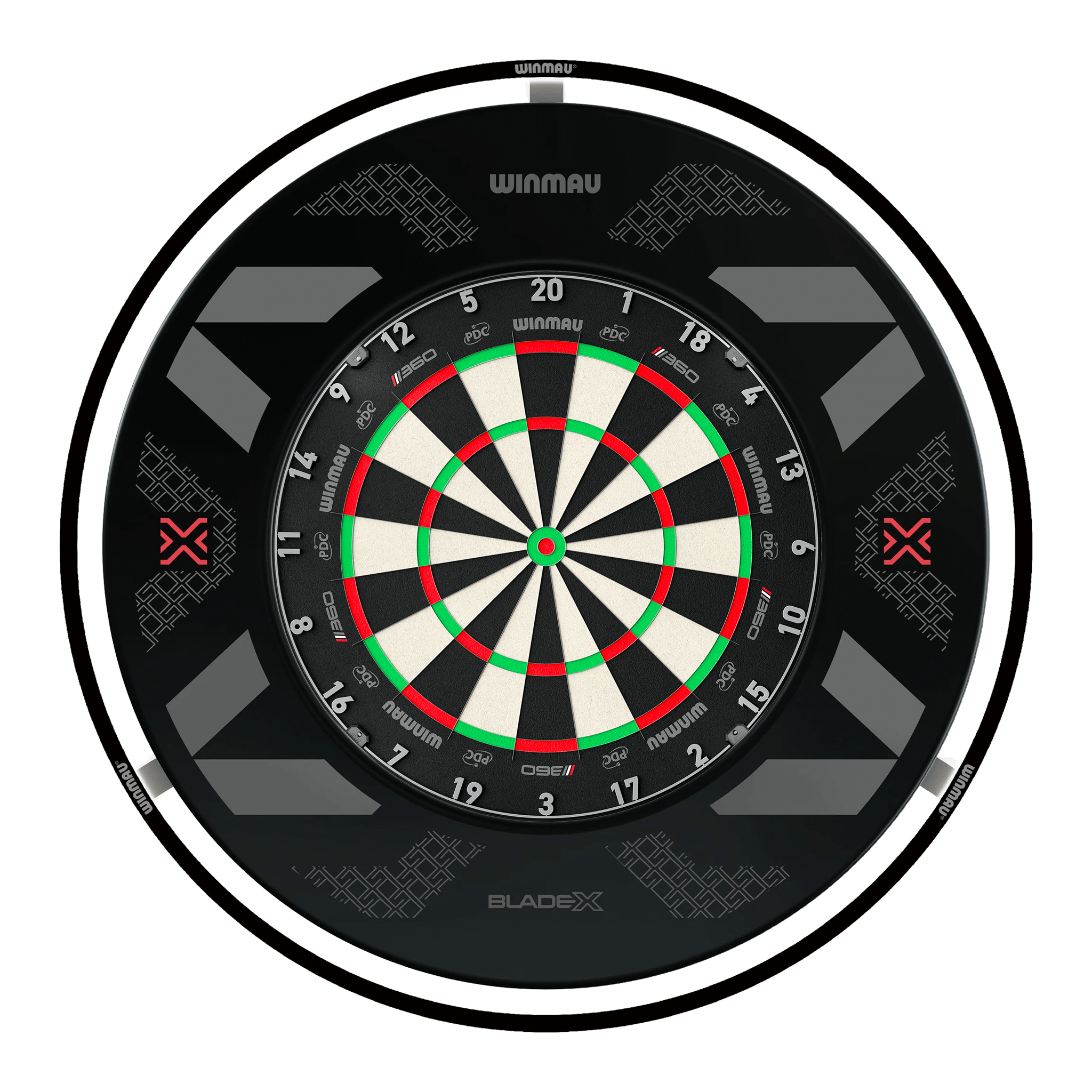 Winmau Blade 360 Dartboard, Surround & Black Plasma Light Bundle Blade 360 / Blade X / Winmau Plasma Black Boards