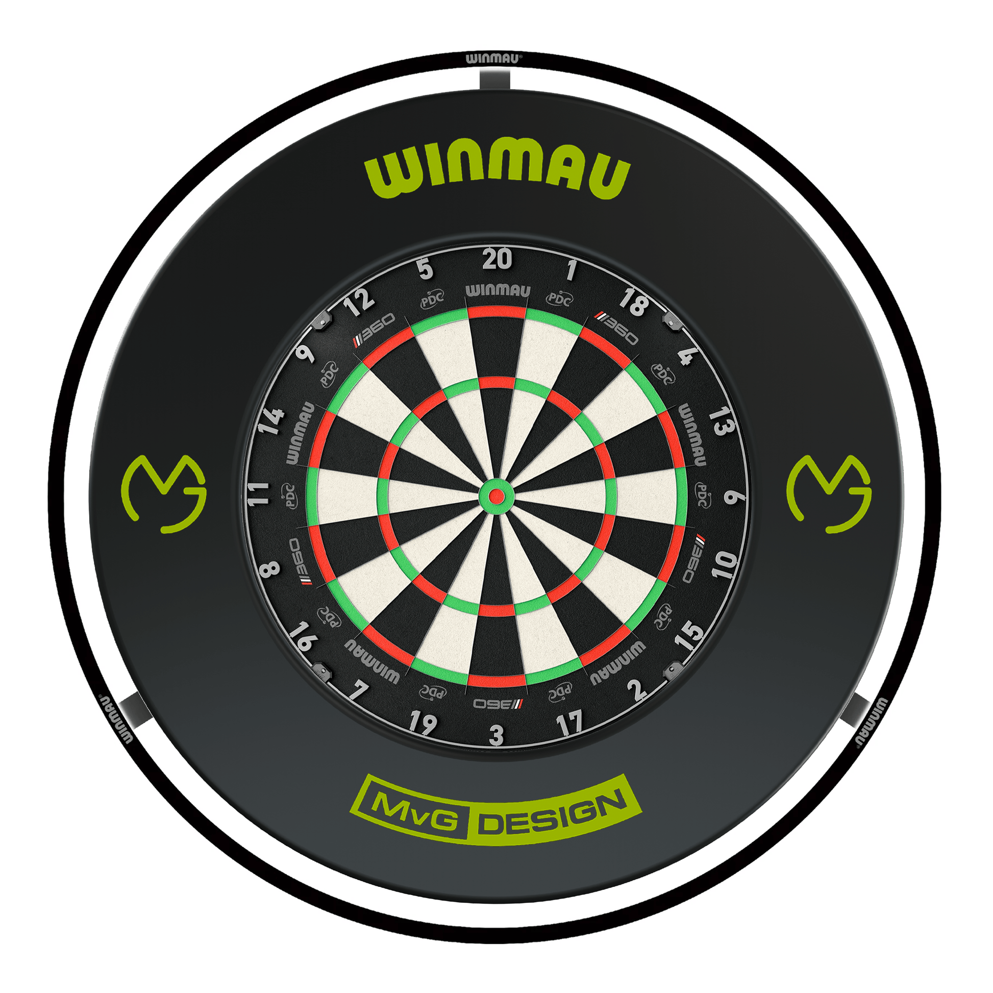 Winmau Blade 360 Dartboard, Surround & Black Plasma Light Bundle Blade 360 / MvG / Winmau Plasma Black Boards