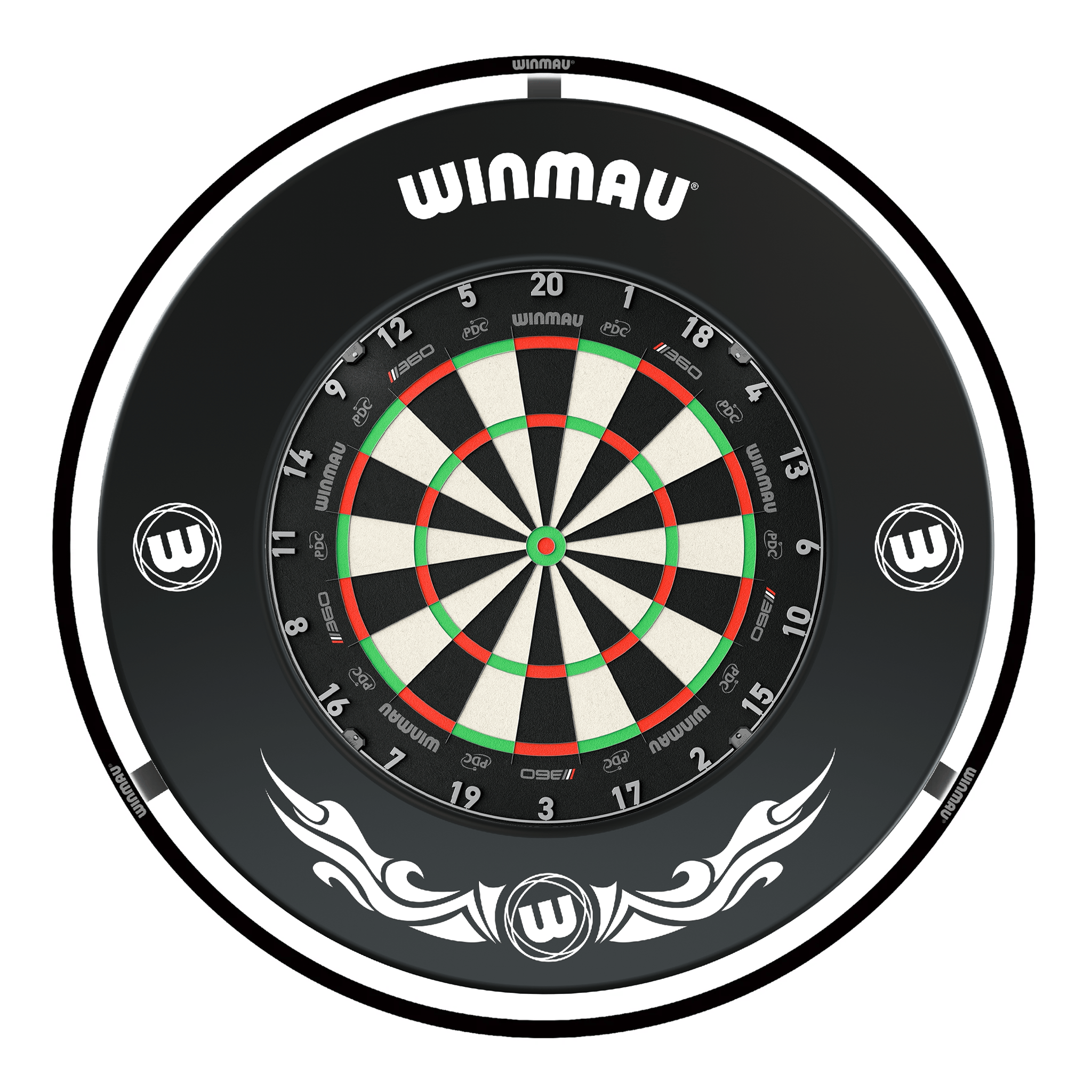 Winmau Blade 360 Dartboard, Surround & Black Plasma Light Bundle Blade 360 / Xtreme / Winmau Plasma Black Boards