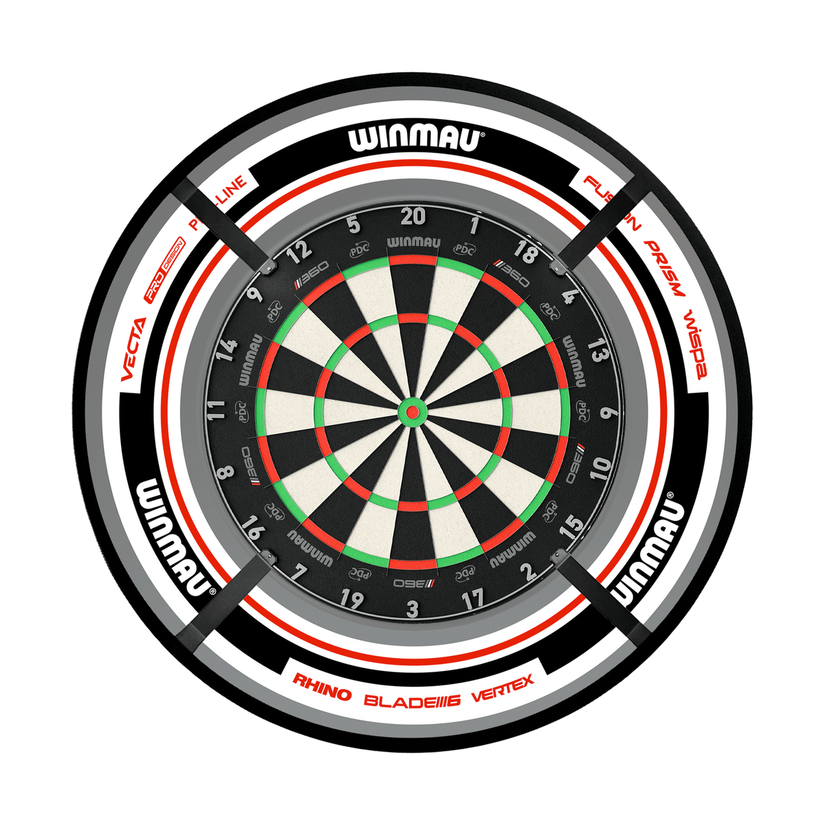 Winmau Blade 360 Dartboard, Surround & Corona Light Bundle Dartboard Bundles