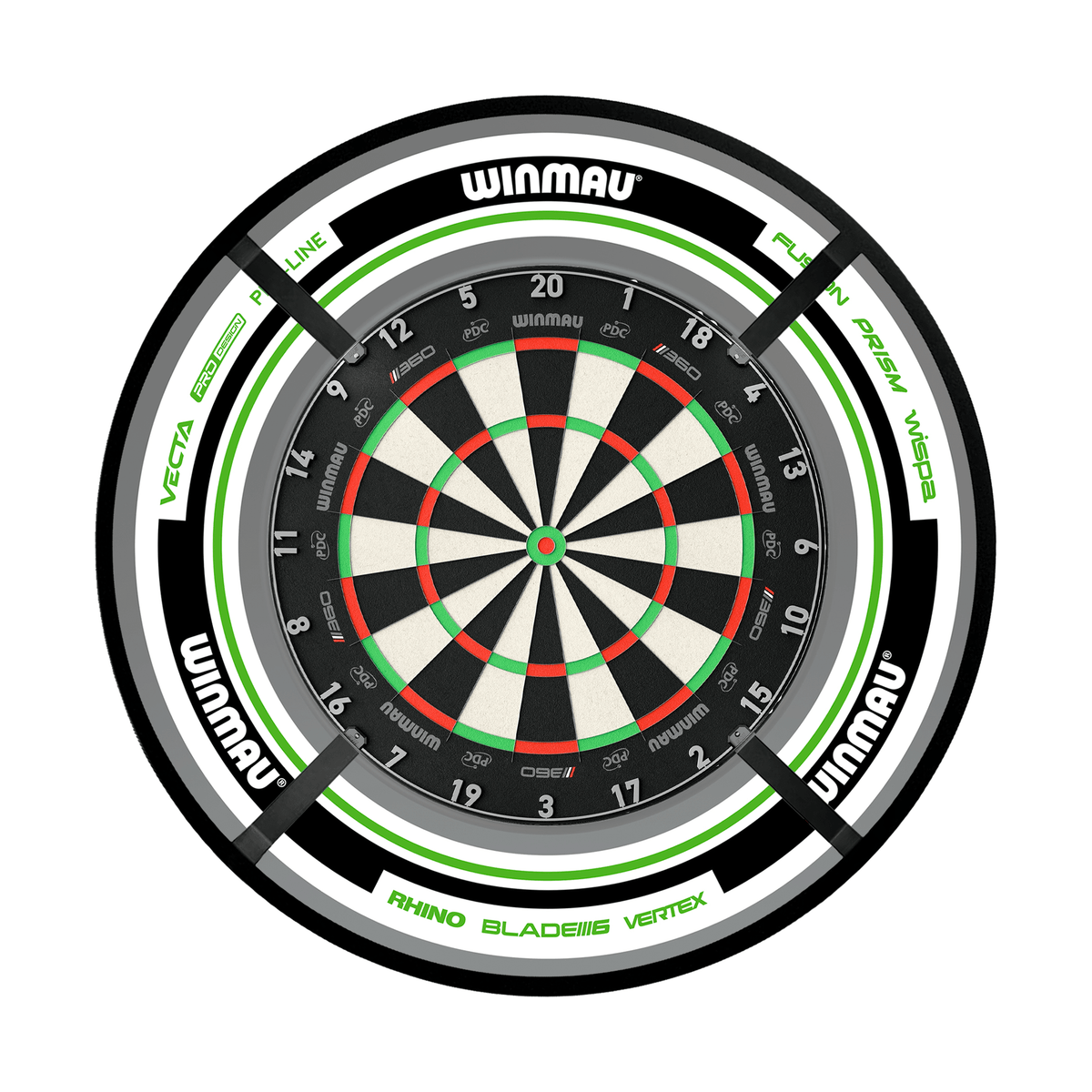 Winmau Blade 360 Dartboard, Surround & Corona Light Bundle Dartboard Bundles