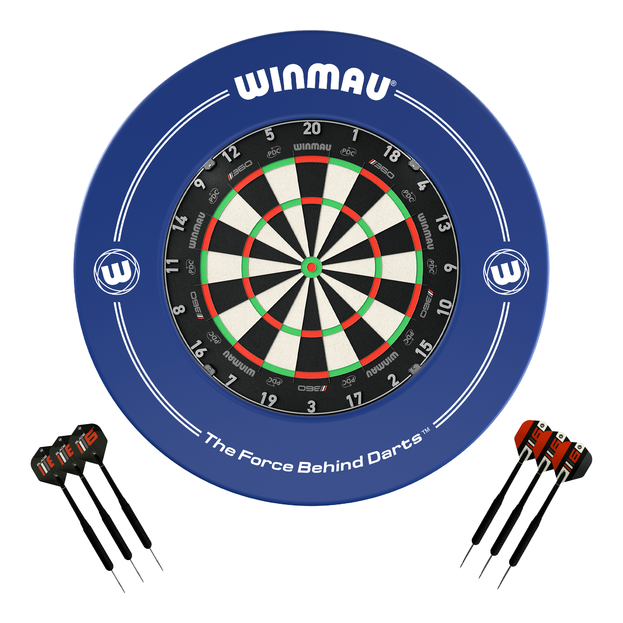 Winmau Blade 360 Dartboard, Surround & Darts - Complete Darts Set Blade 360 / Blue Boards