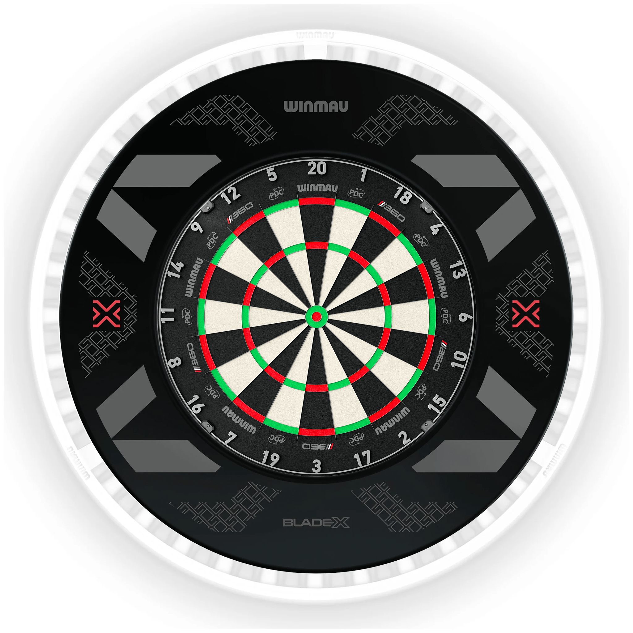 Winmau Blade 360 Dartboard, Surround & Ice White Plasma Light Bundle Blade 360 / Blade X / Winmau Plasma Ice White Boards