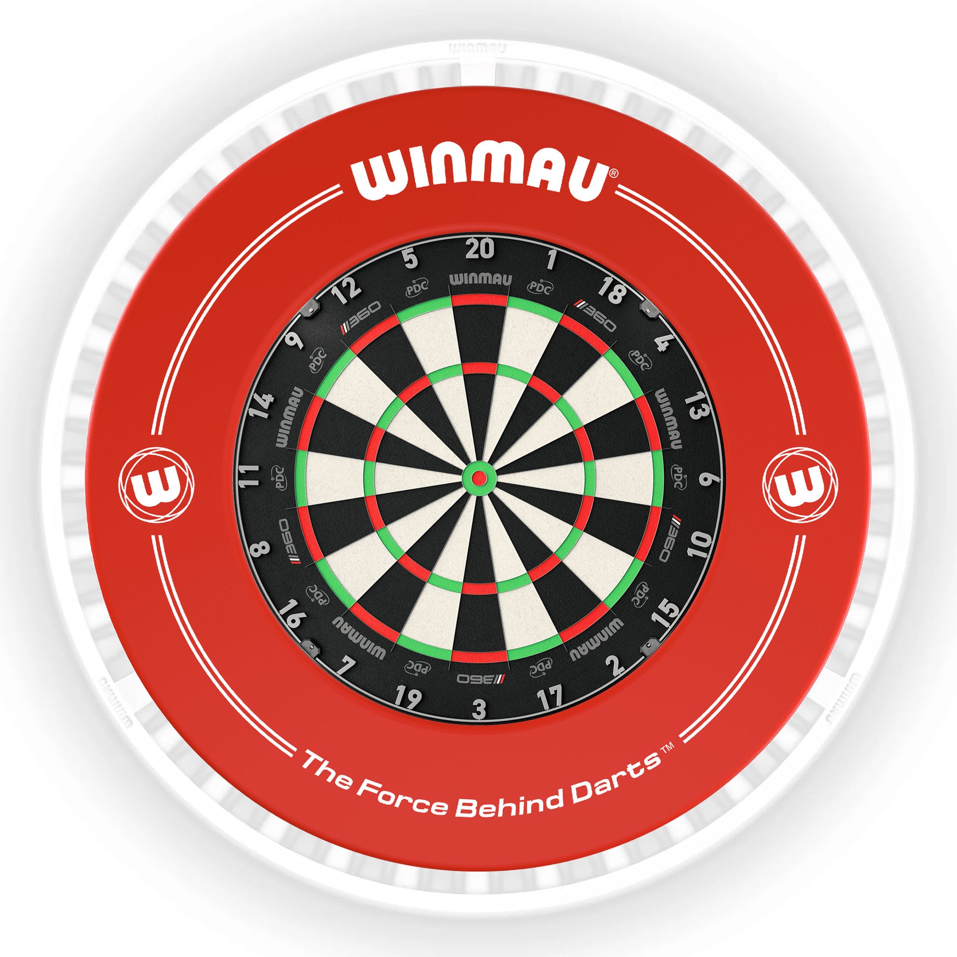 Winmau Blade 360 Dartboard, Surround & Ice White Plasma Light Bundle Blade 360 / PDC Red / Winmau Plasma Ice White Boards