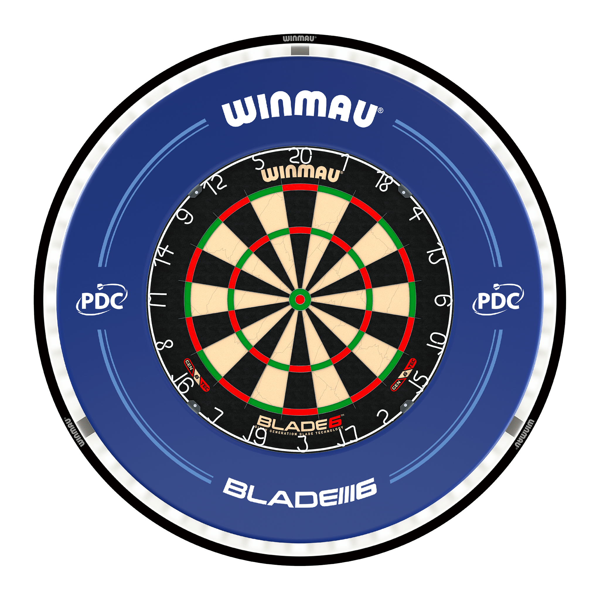 Winmau Blade 6 Dartboard, Surround & Black Plasma Light Bundle Blade 6 / PDC Blue / Winmau Plasma Black Boards