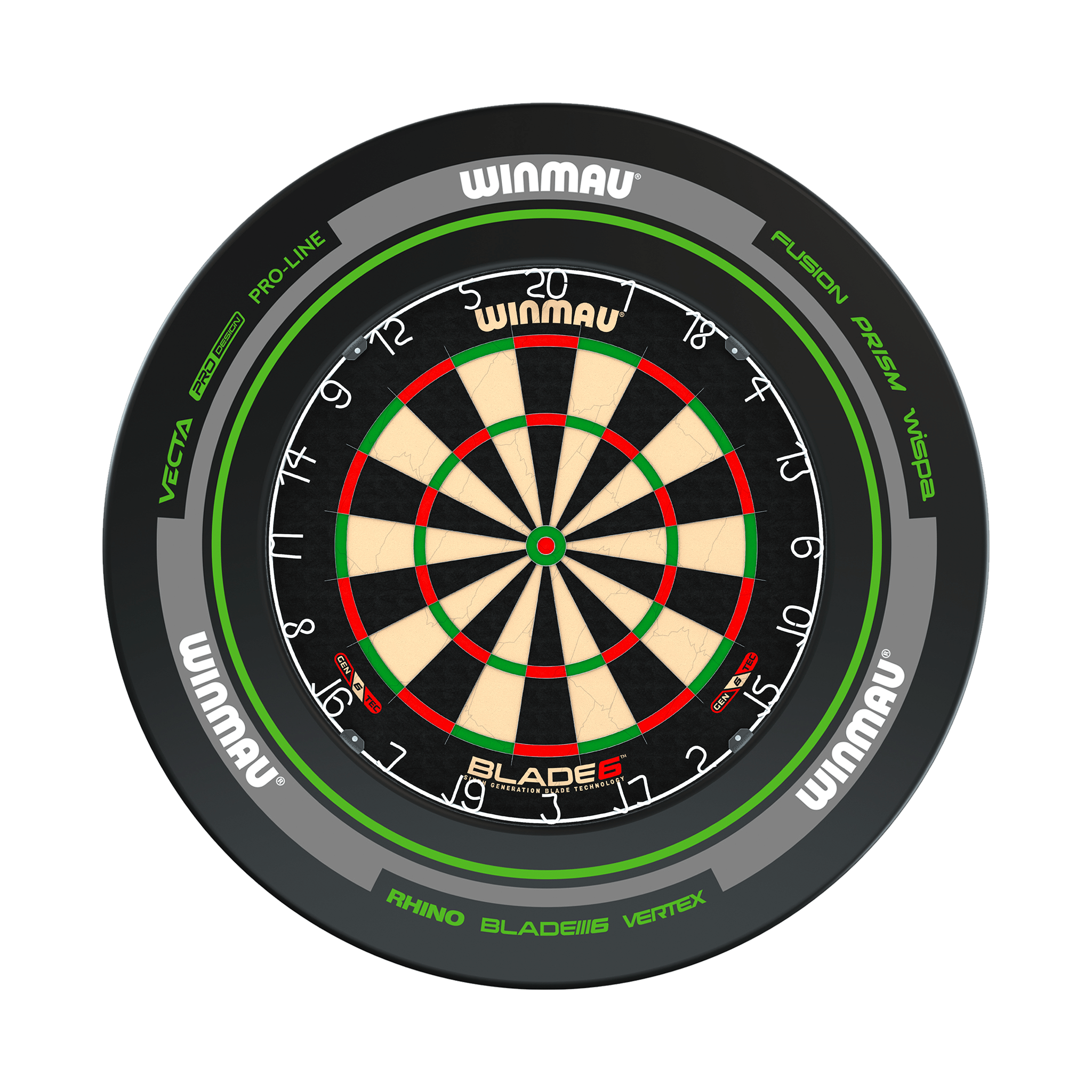 Winmau Blade 6 Dartboard & Surround Bundle Blade 6 / Advance Black/Green Boards