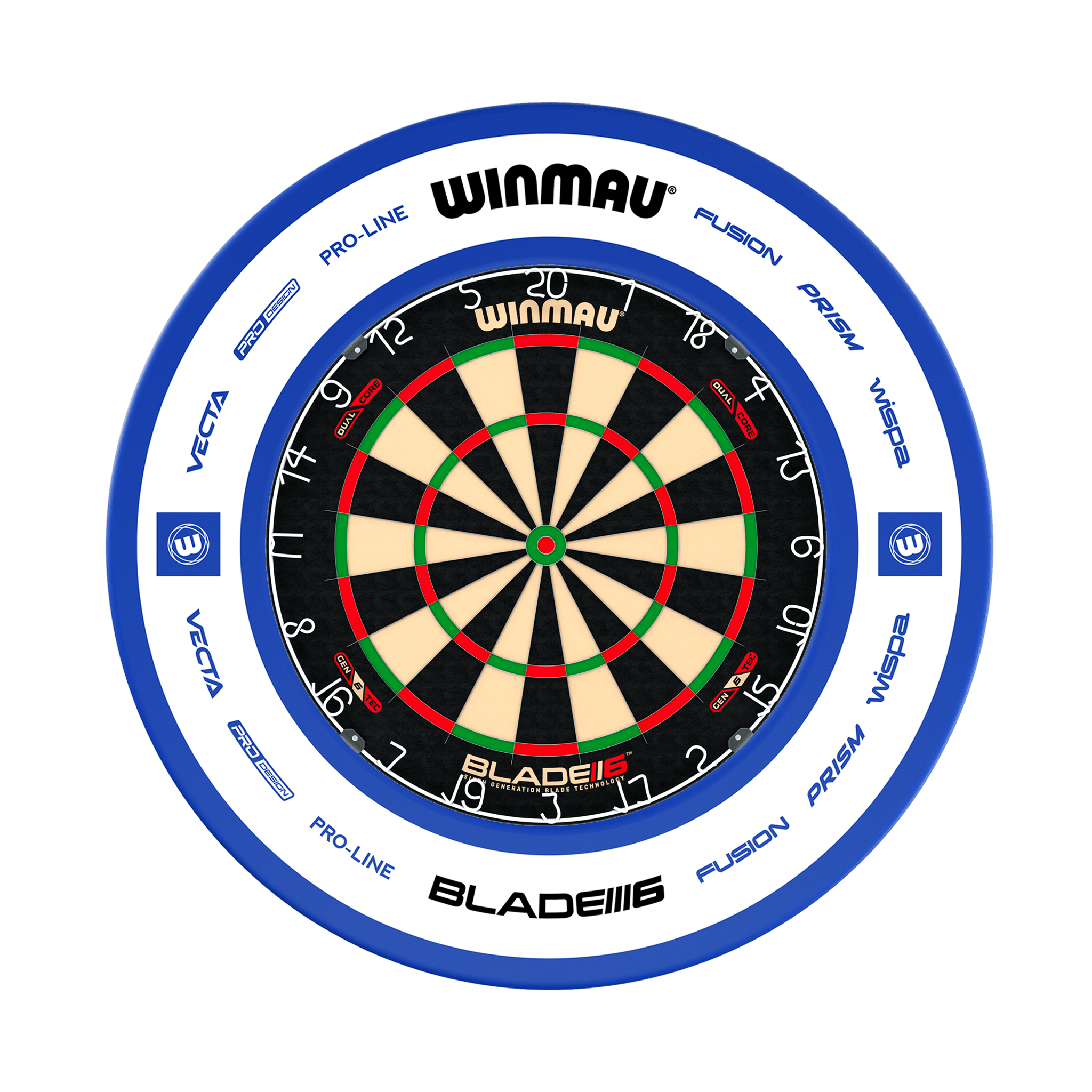 Winmau Blade 6 Dartboard & Surround Bundle Blade 6 Dual Core / Pro 2.0 Blue Boards