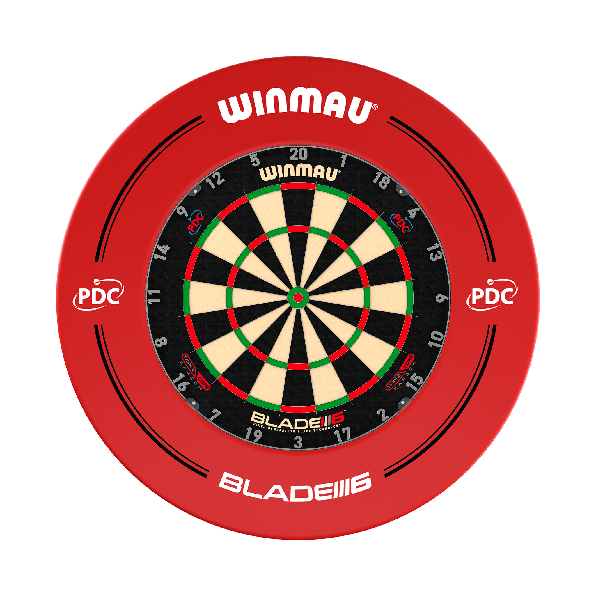 Winmau Blade 6 Dartboard & Surround Bundle Blade 6 Triple Core / PDC Red Boards