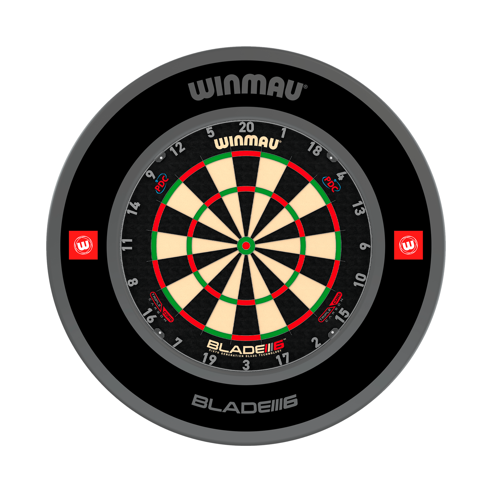 Winmau Blade 6 Dartboard & Surround Bundle Blade 6 Triple Core / Pro 1.0 Black Boards