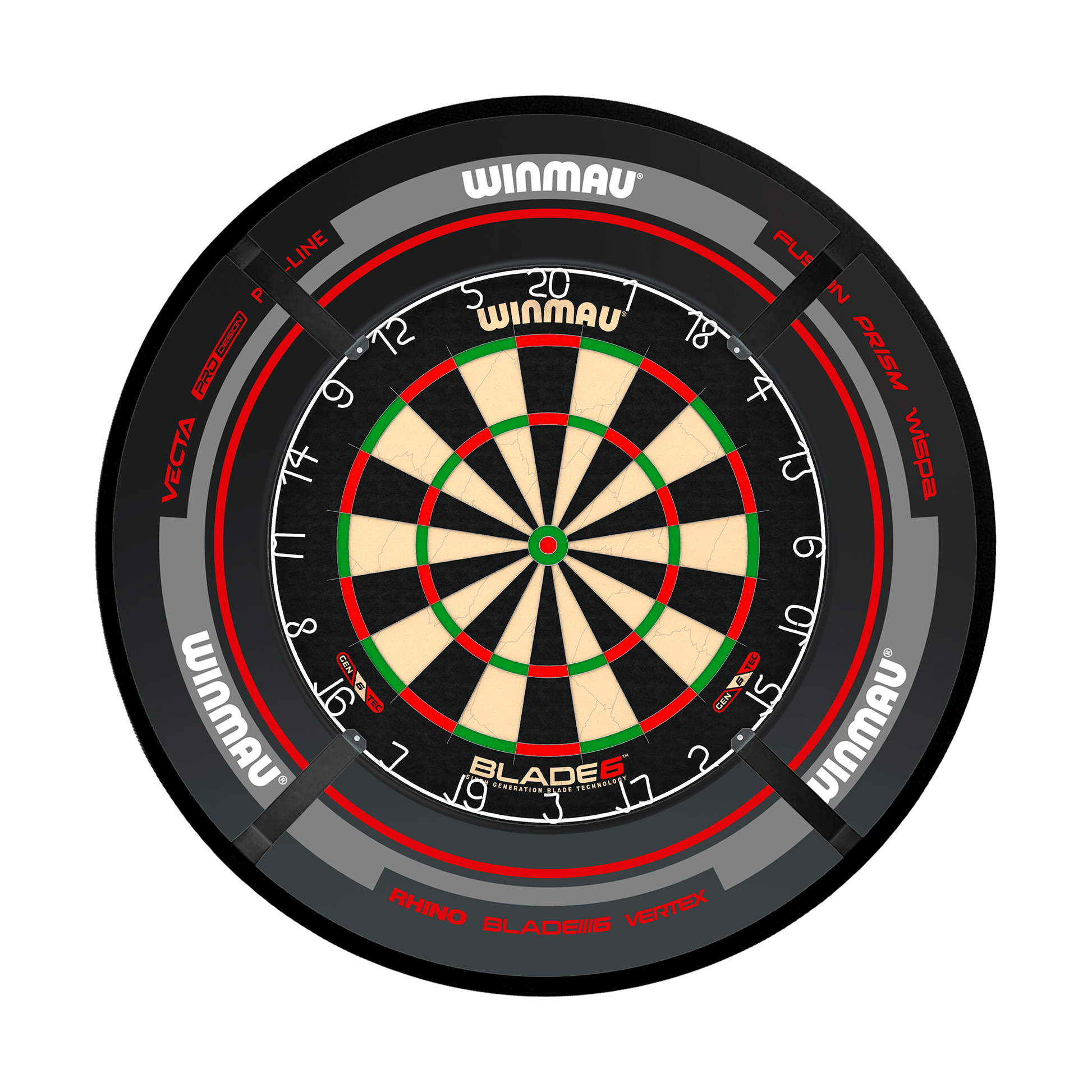 Winmau Blade 6 Dartboard, Surround & Corona Light Bundle Blade 6 / Advance Black/Red / Target Corona Vision Boards