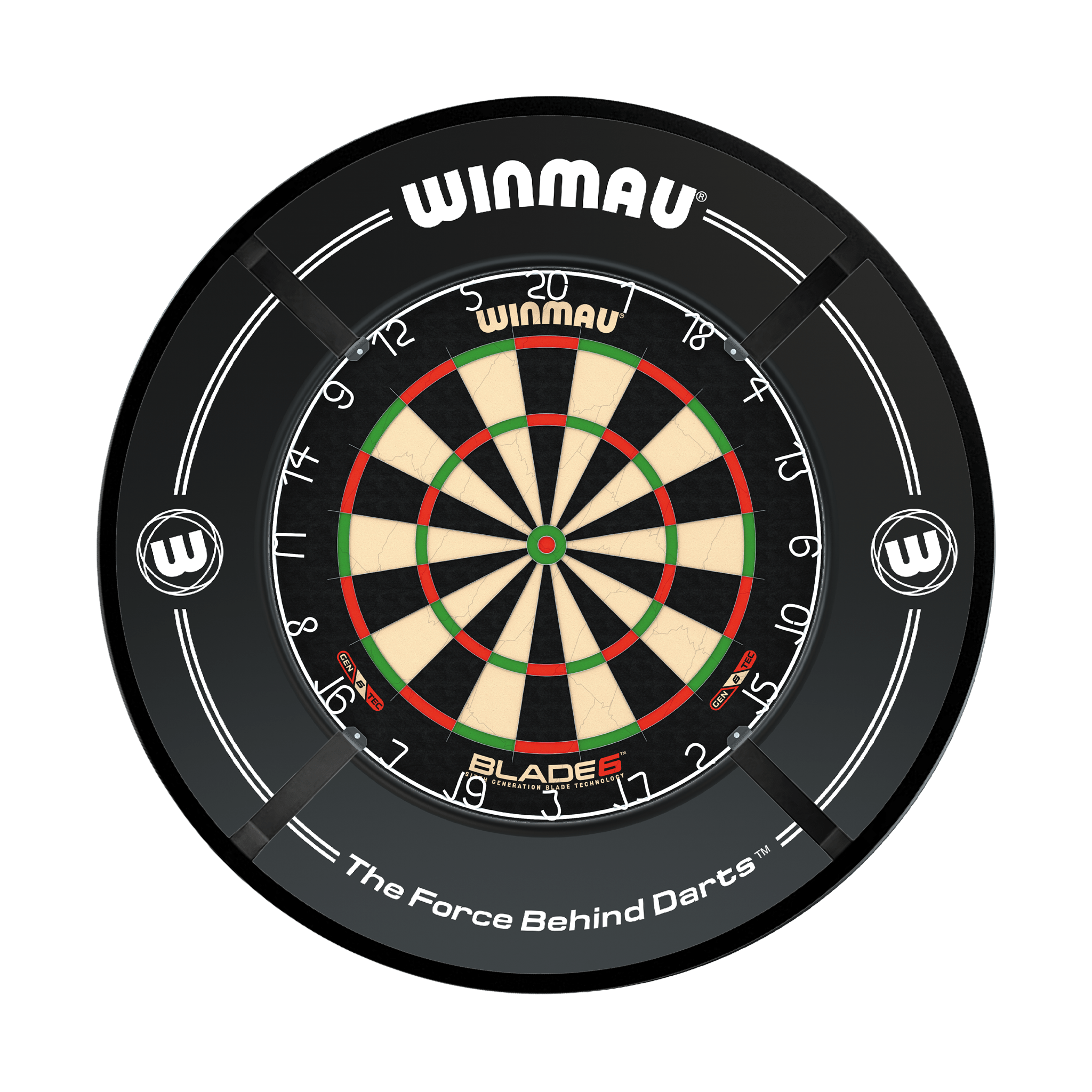 Winmau Blade 6 Dartboard, Surround & Corona Light Bundle Blade 6 / Black / Target Corona Vision Boards