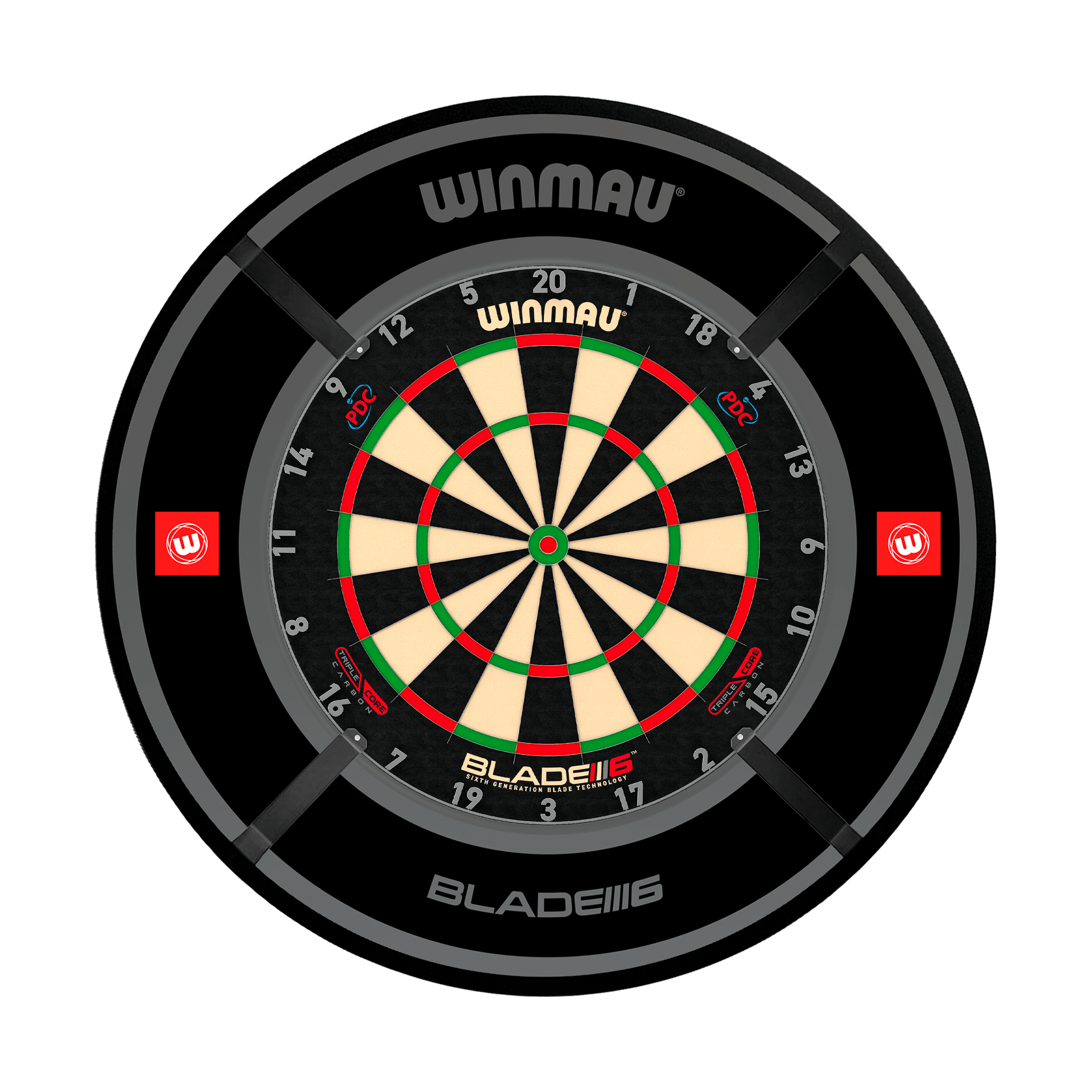Winmau Blade 6 Dartboard, Surround & Corona Light Bundle Blade 6 Triple Core / Pro 1.0 Black / Target Corona Vision Boards