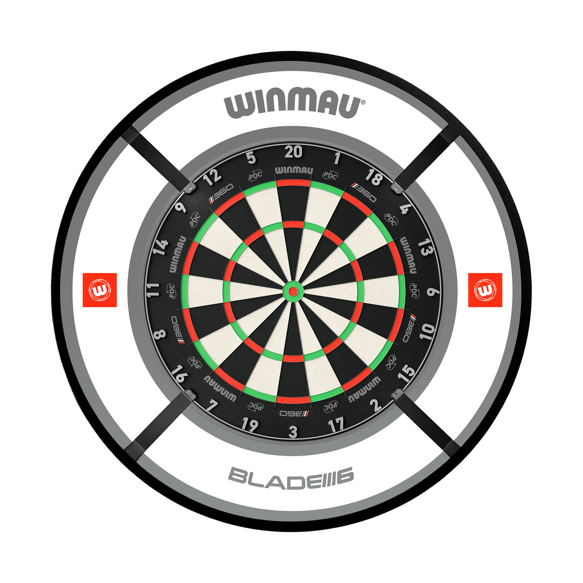 Winmau Blade 6 Dartboard, Surround & Corona Light Bundle Boards