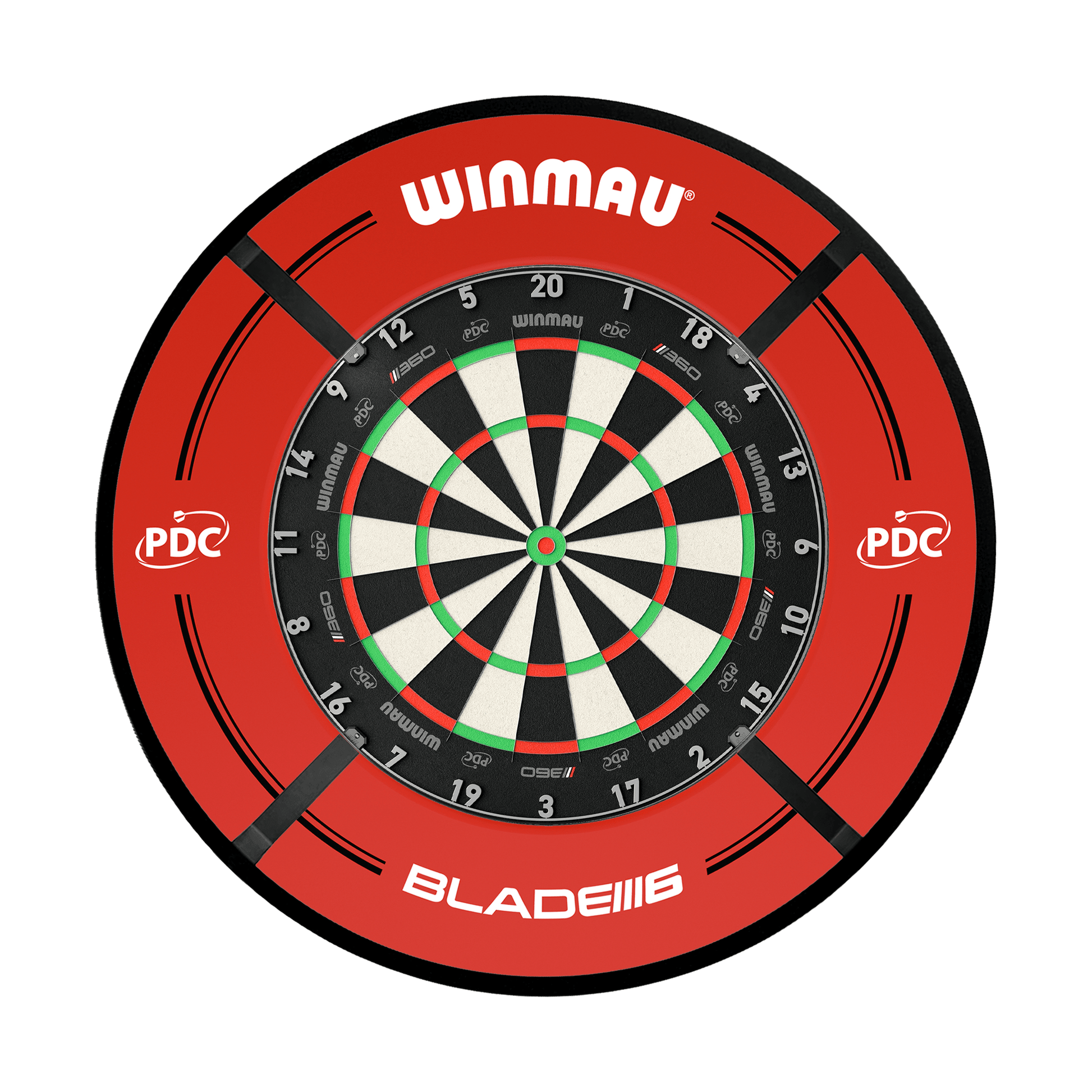 Winmau Blade 6 Dartboard, Surround & Corona Light Bundle Boards