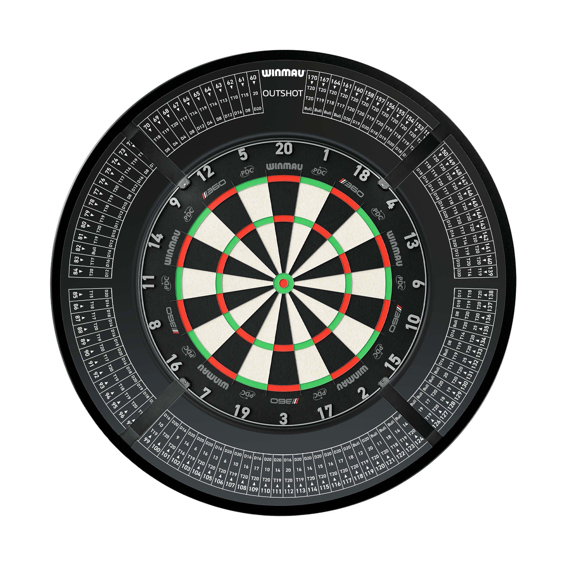 Winmau Blade 6 Dartboard, Surround & Corona Light Bundle Boards